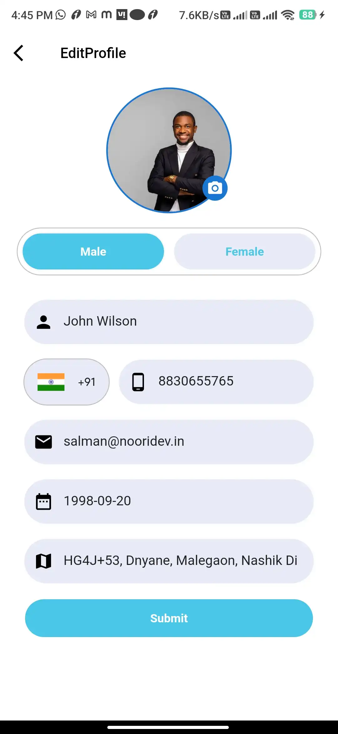 Pharmacy Ordering — user — Edit Profile