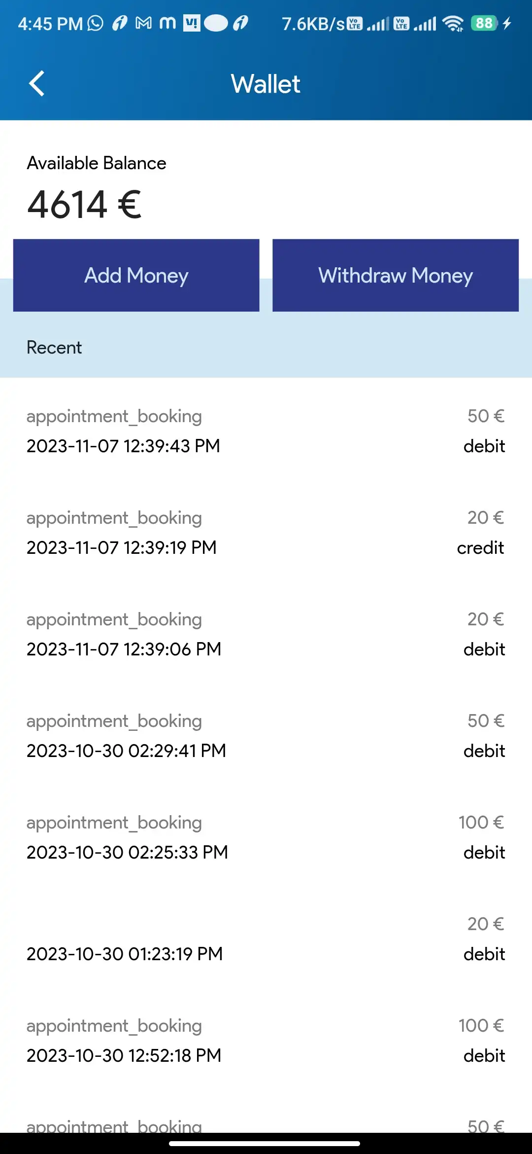 Pharmacy Ordering — user — Wallet
