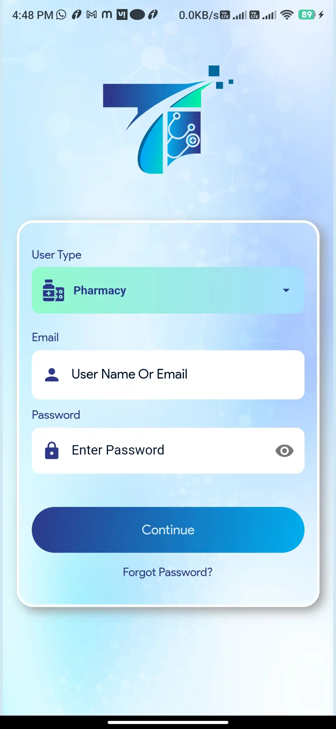 Pharmacy Ordering — pharmacy — Login