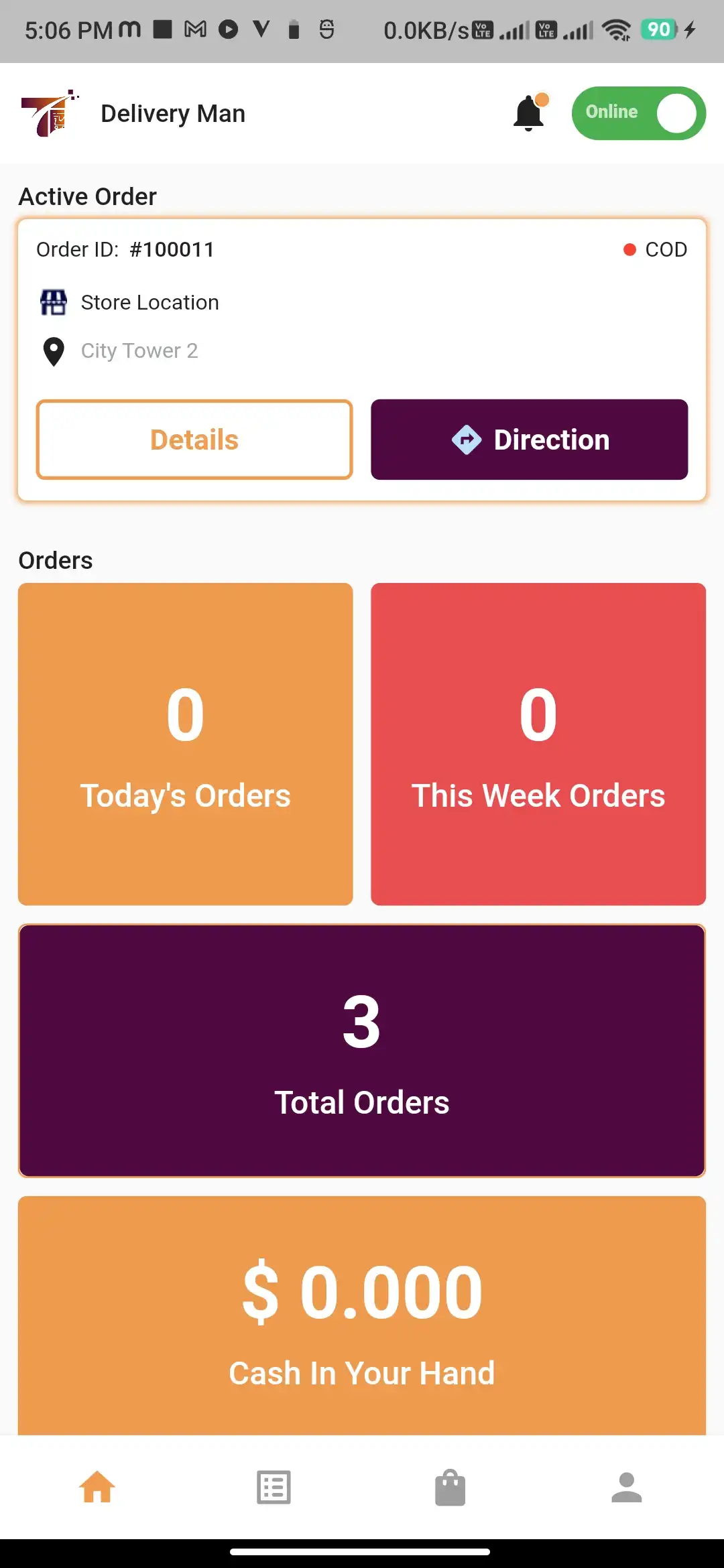 Food delivery delivery boy — Home