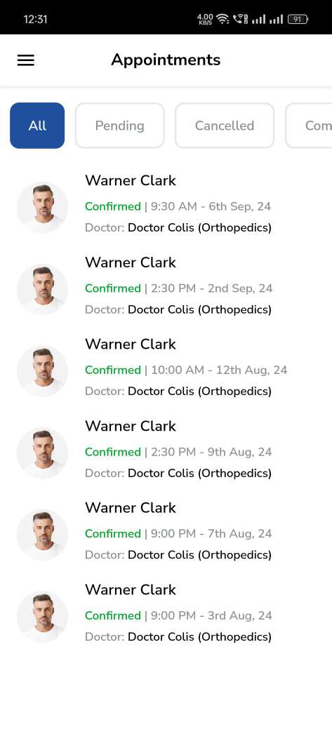 Hospital Management System — hospital app — Appointment