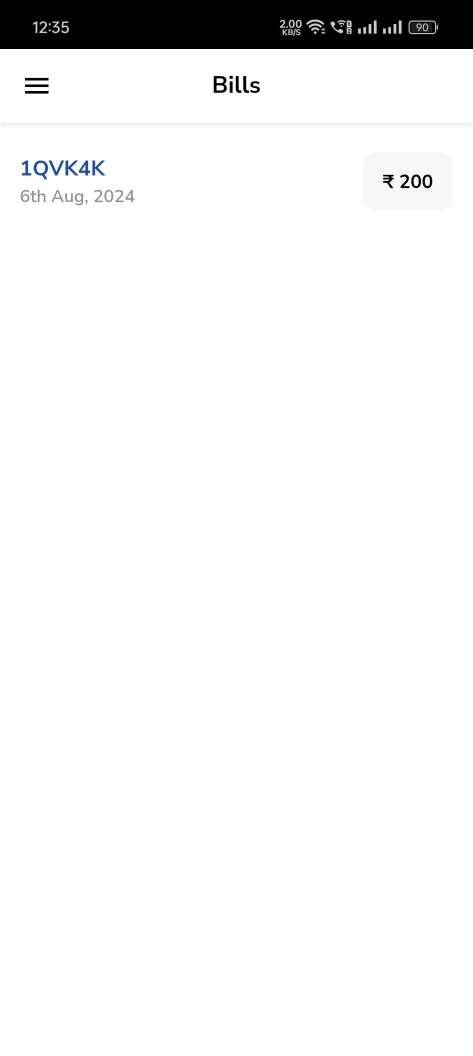 Hospital Management System — patient app — Bills