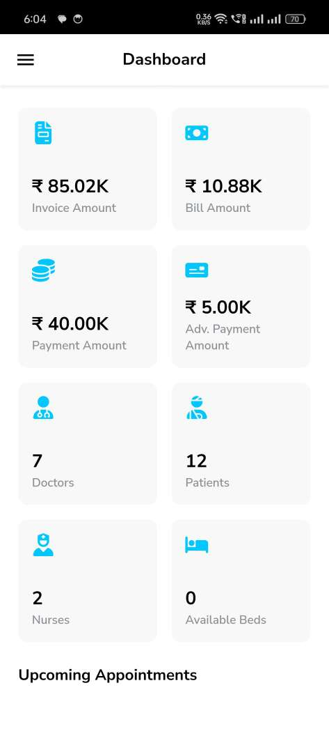 Hospital Management System — doctor app — Dashboard