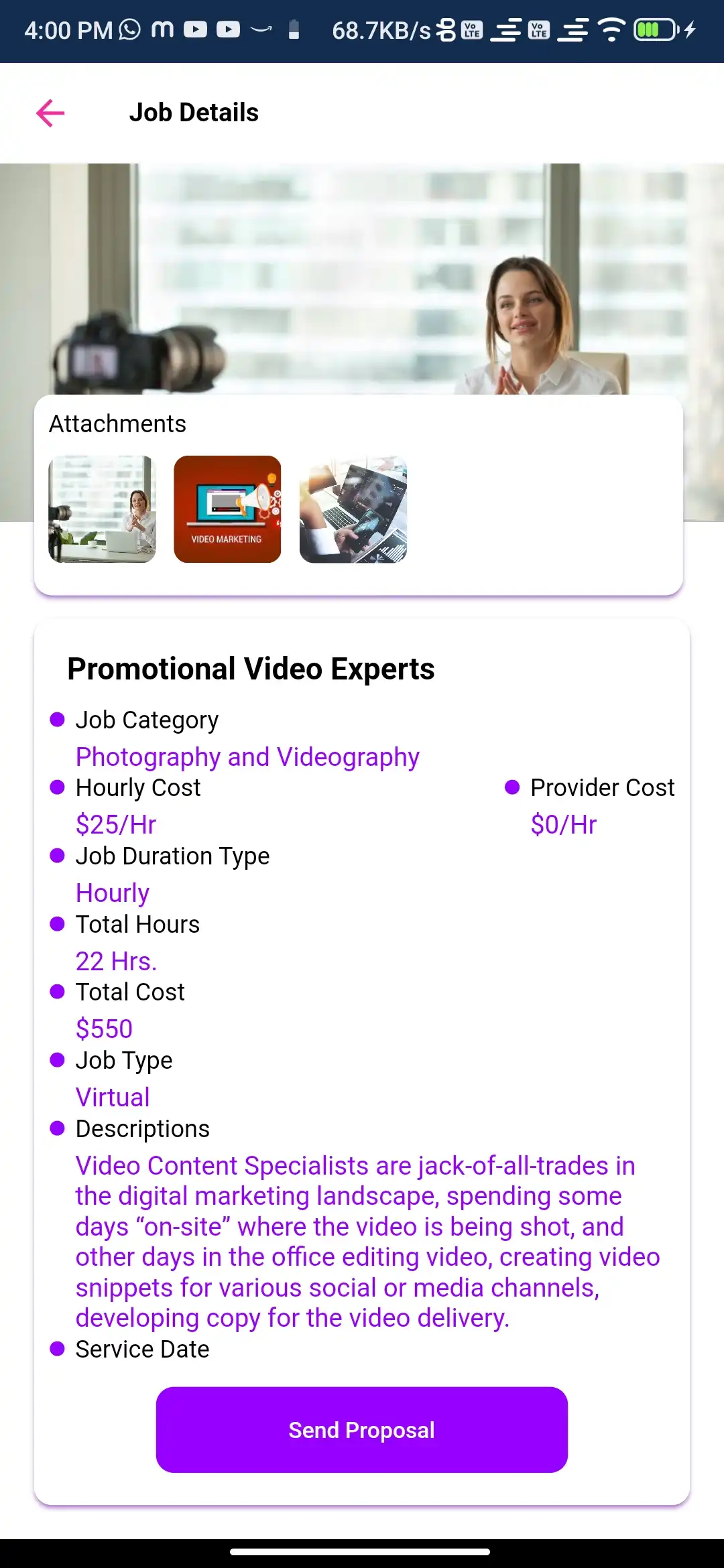 Service marketplace — provider app — Job Details