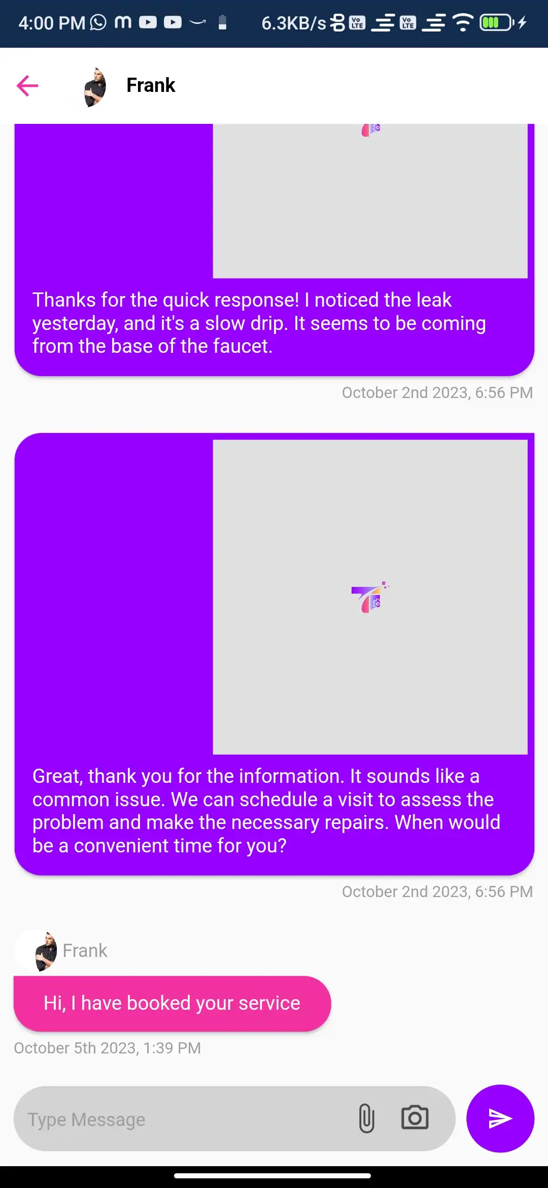 Service marketplace — provider app — Chat