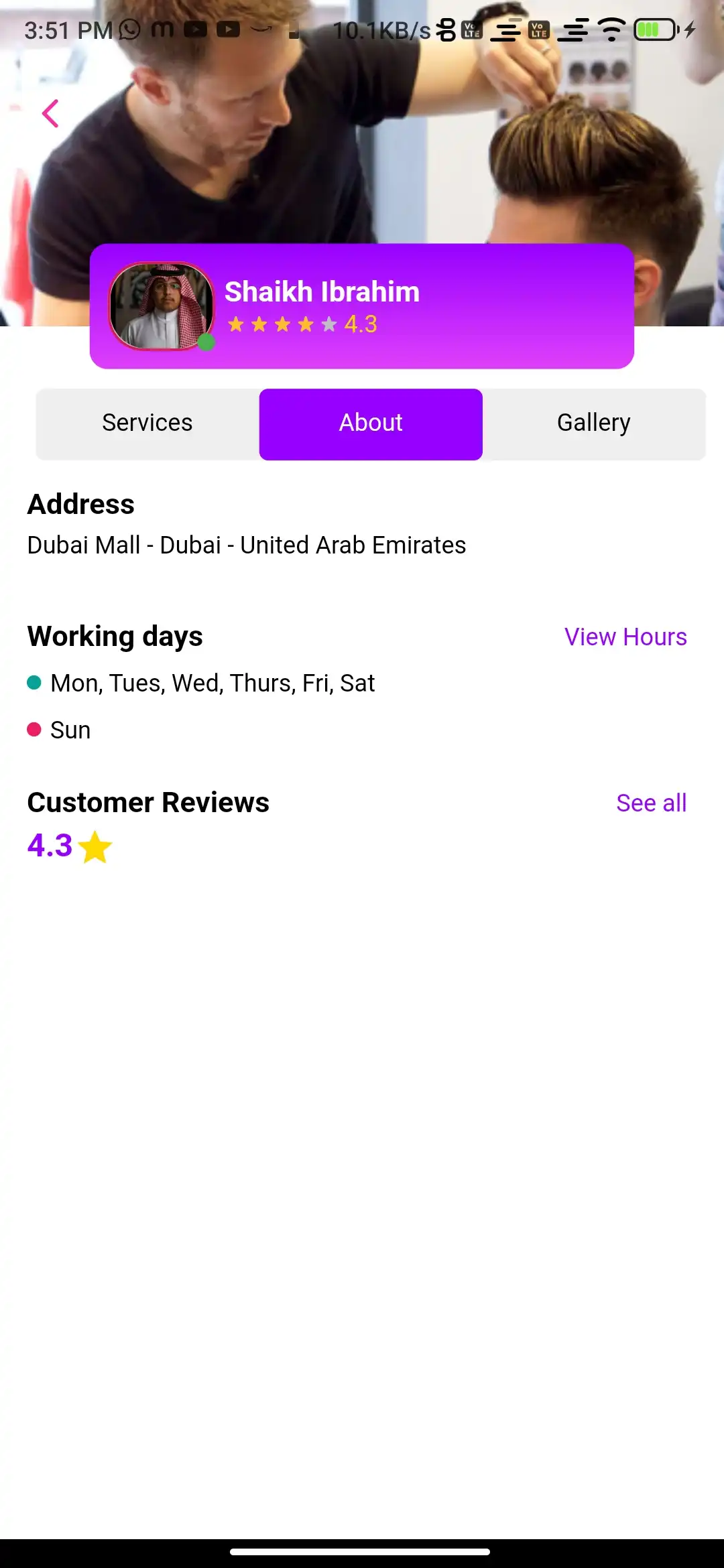 Service marketplace — user app — About