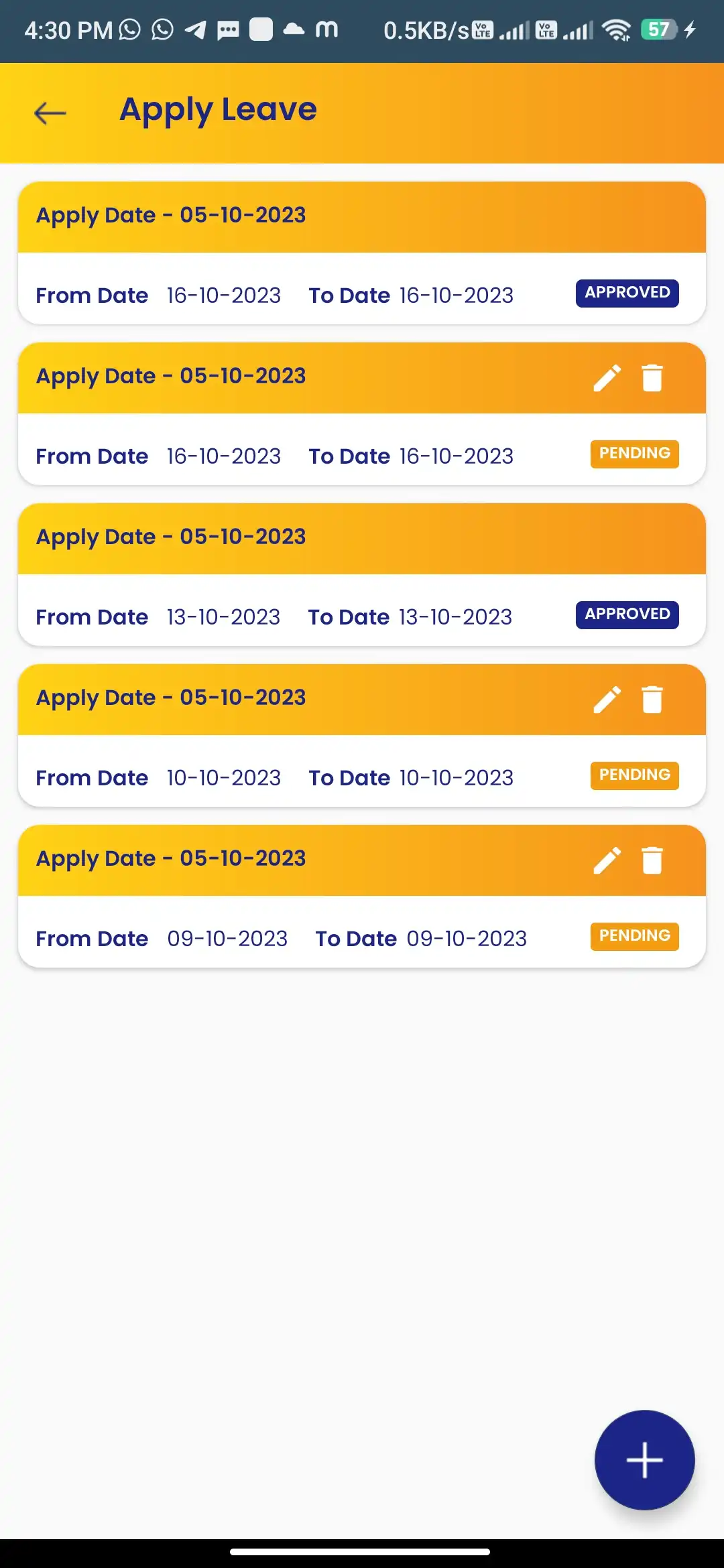 School management — parent app — Apply Leave