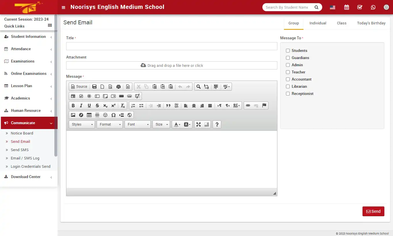 School management — teacher panel — Communicate