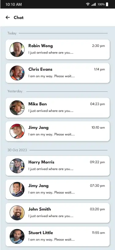 Taxi App Subscription — user — Chat