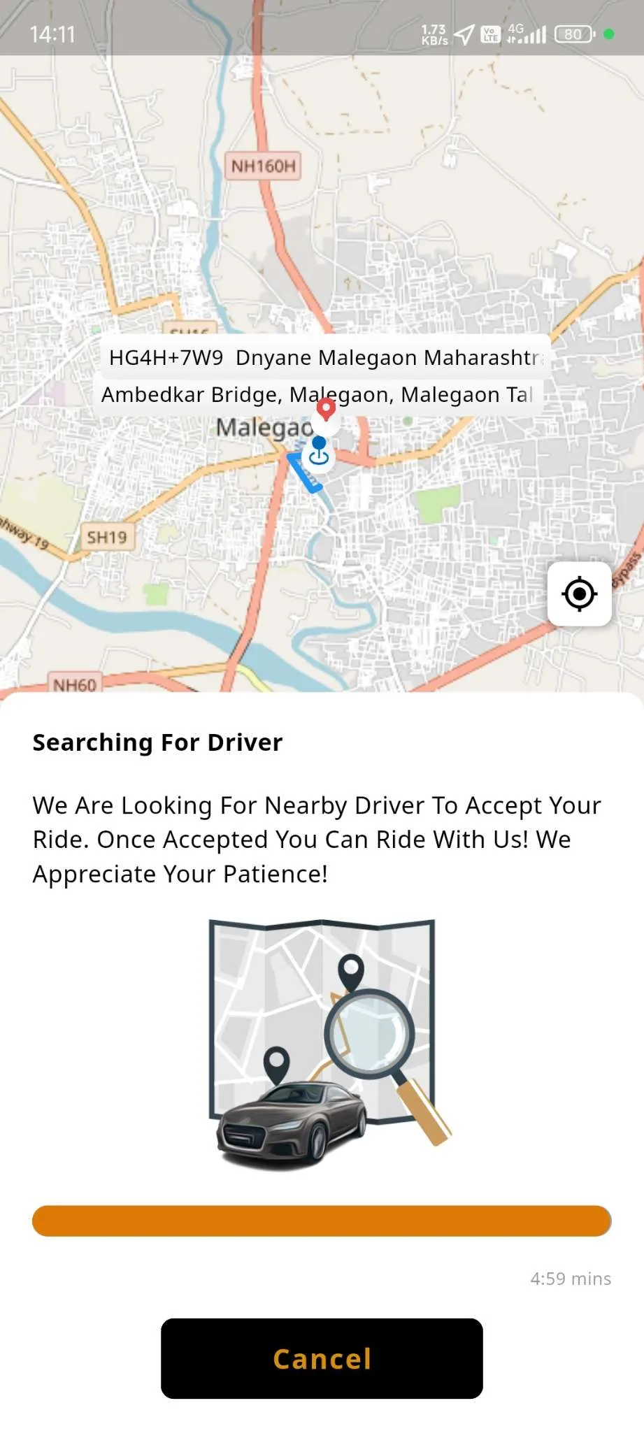 Taxi App — User App — Search Driver