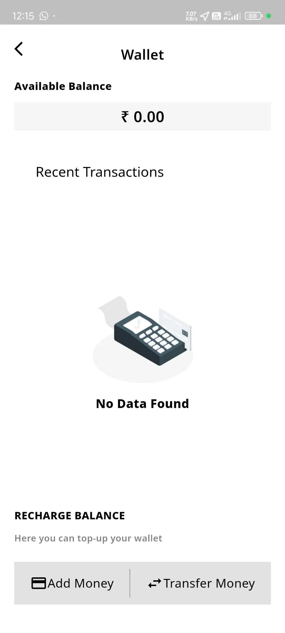 Taxi App — User App — Wallet