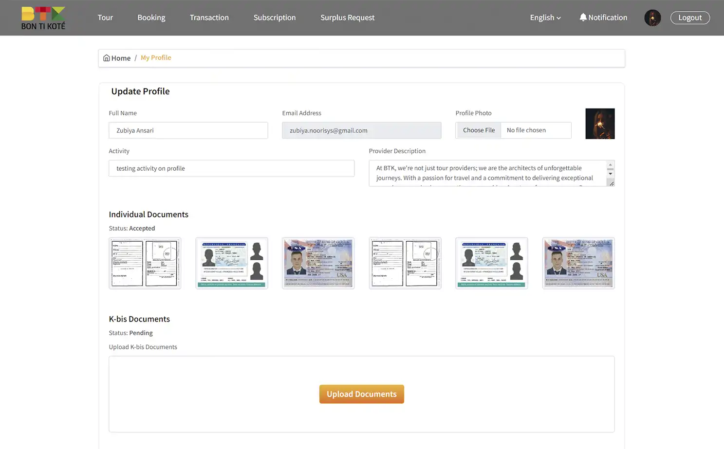 BTK provider — Profile