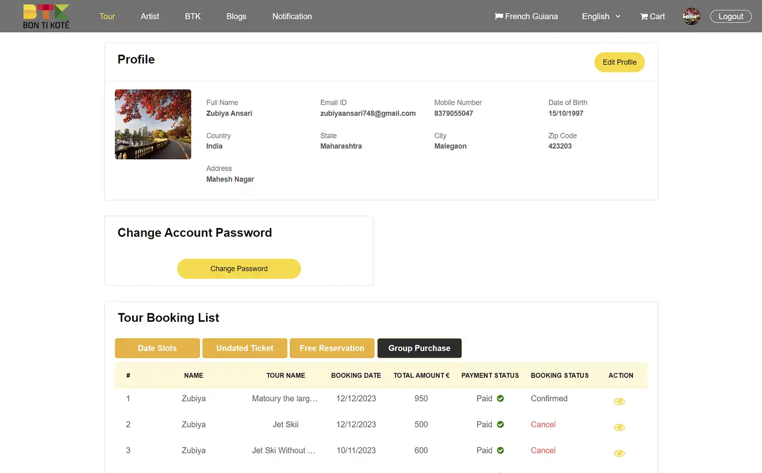 BTK user — Profile
