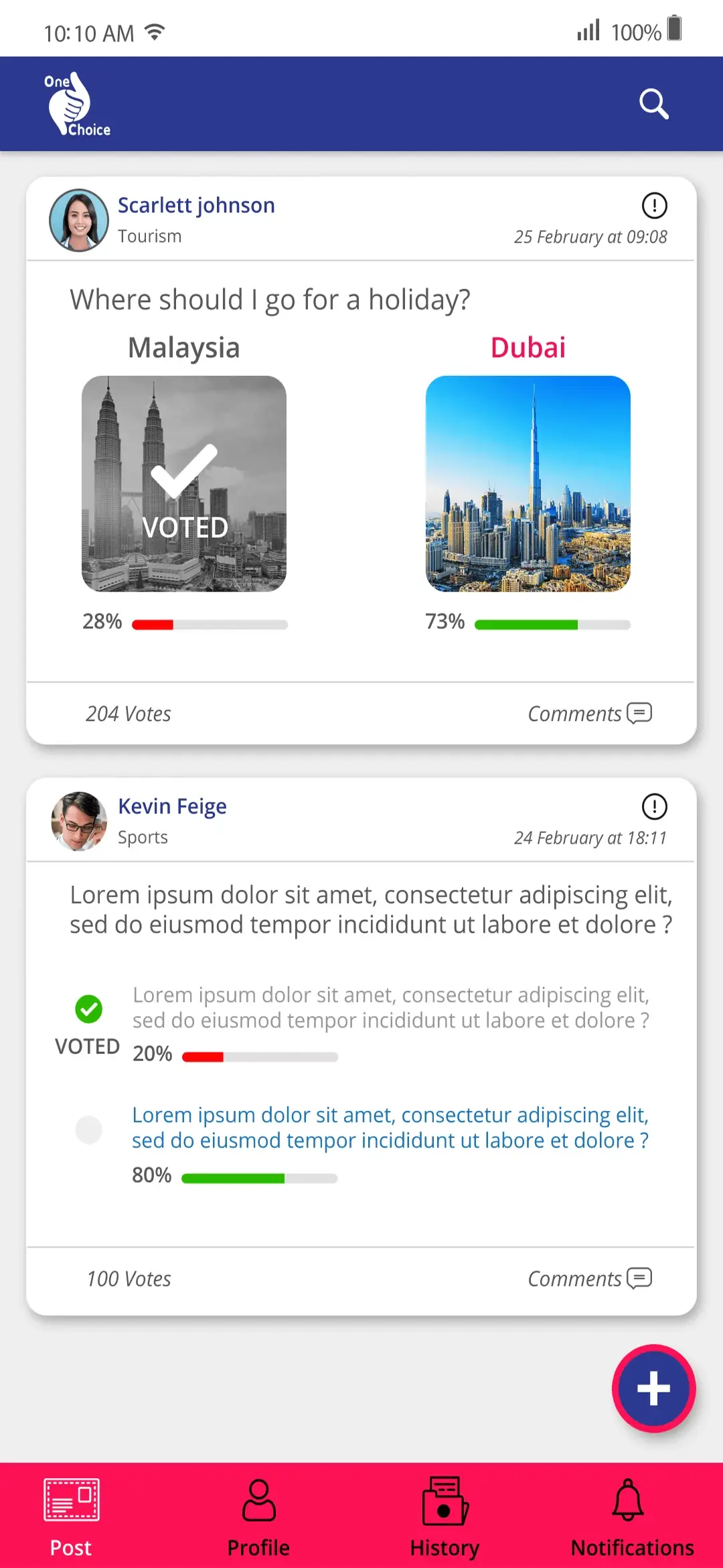 Choice Making App app — Landing Wtih Vote