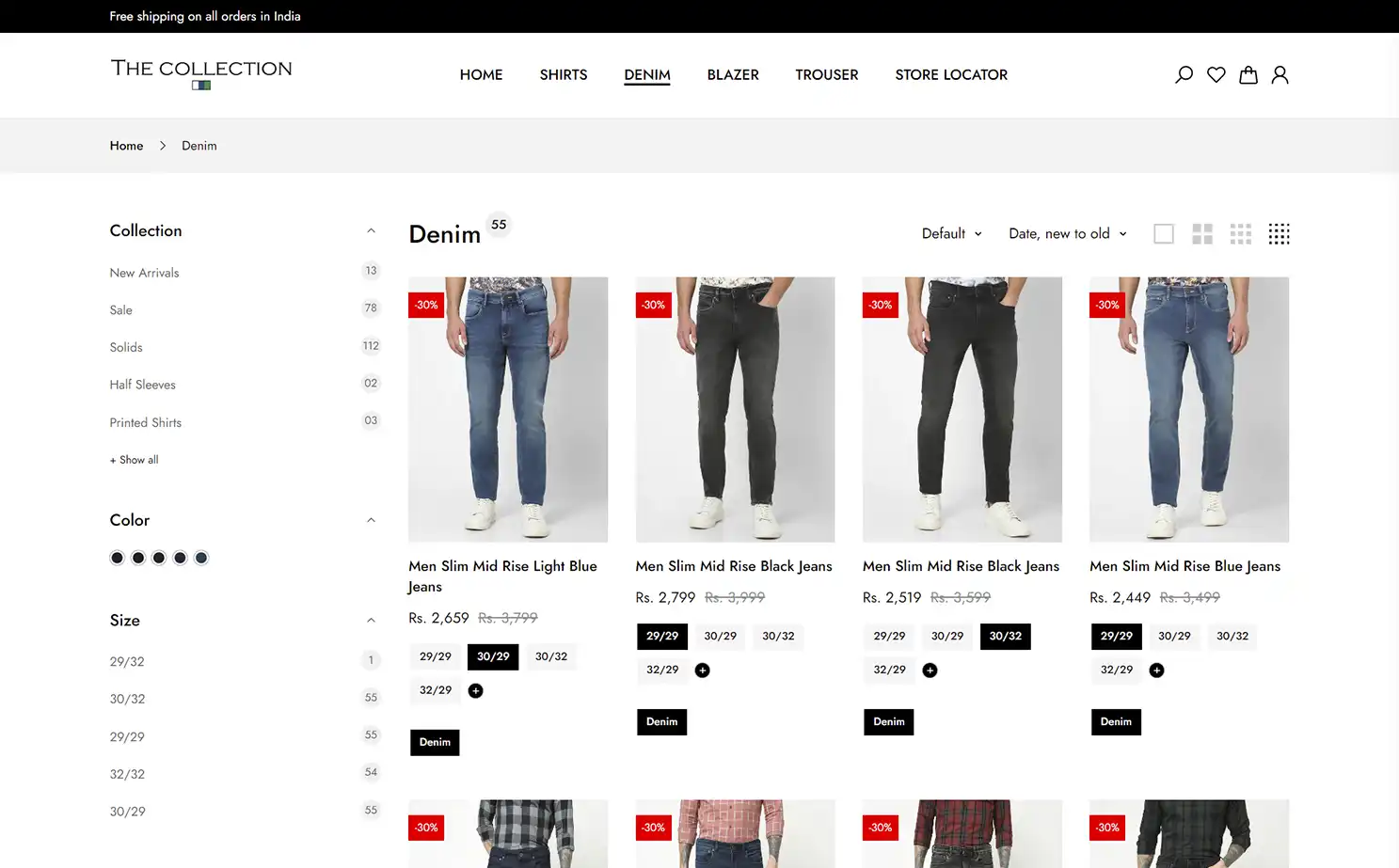 Apparel eCommerce user — Denim Product