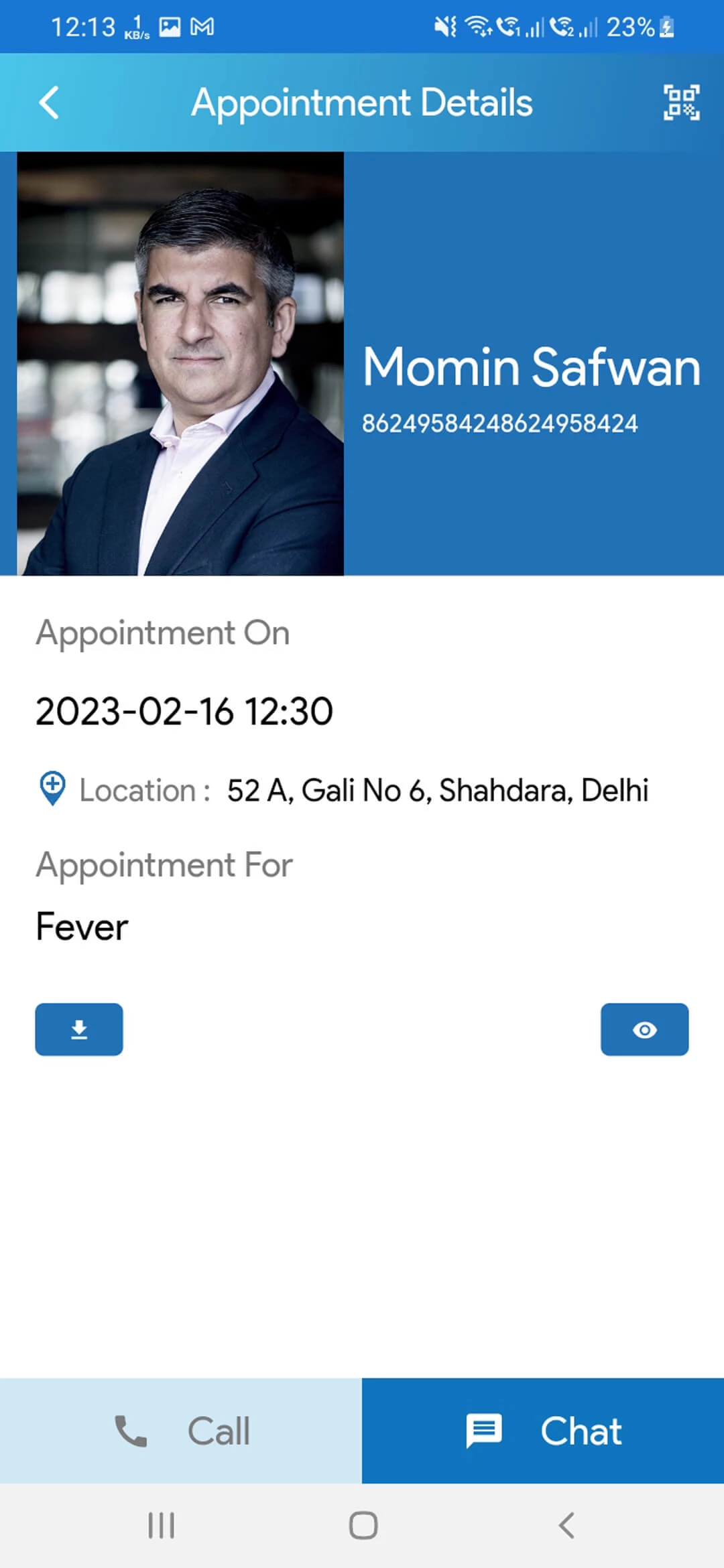 Doctor Appointment and Online Pharmacy user — Appointments Details