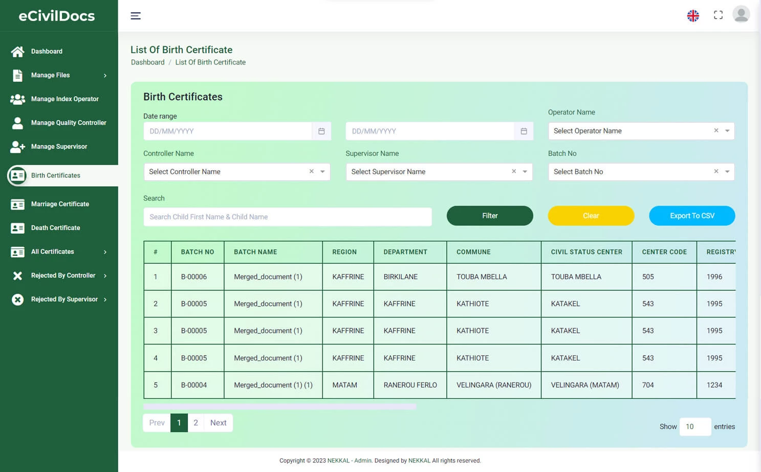 Digital Solution For Civil Documents admin — Birth Certificate