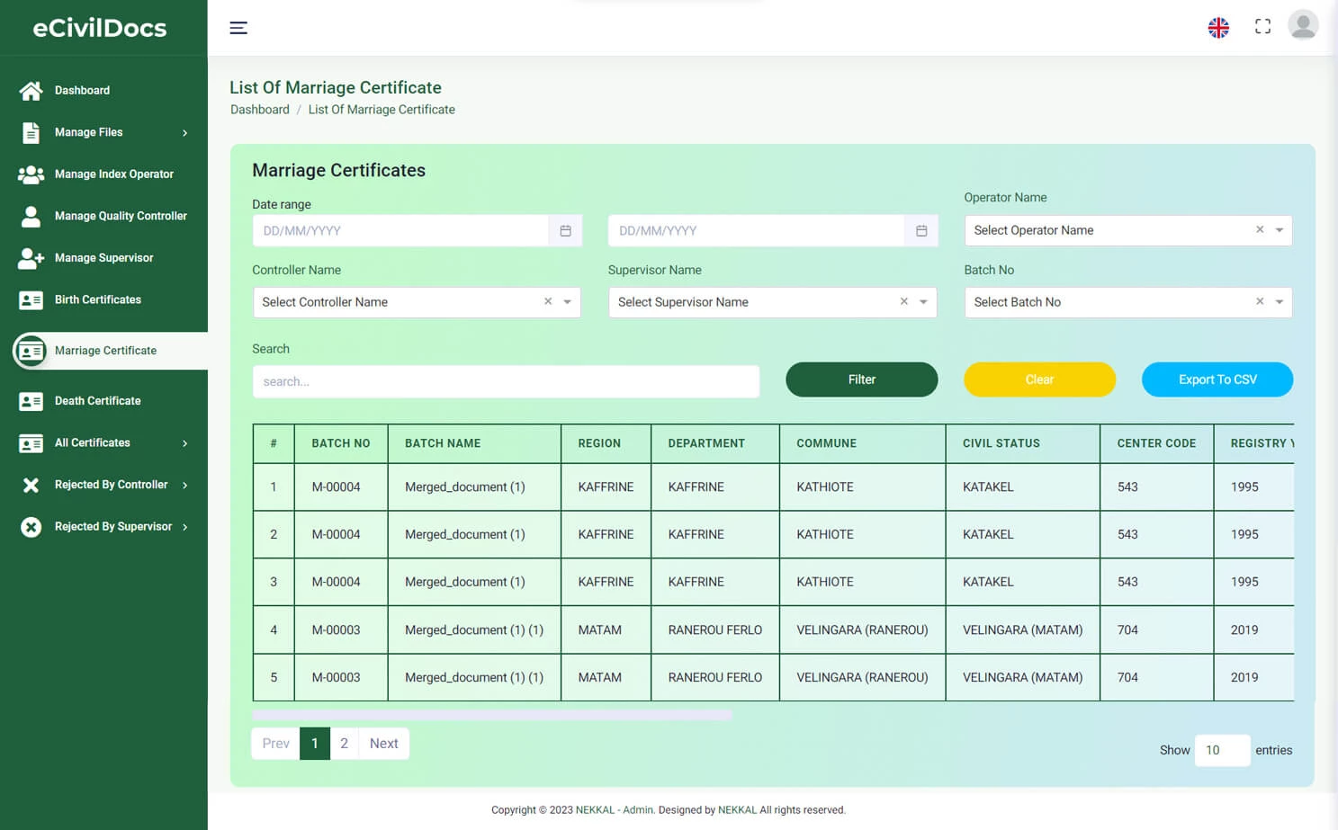 Digital Solution For Civil Documents admin — Marriage Certificate