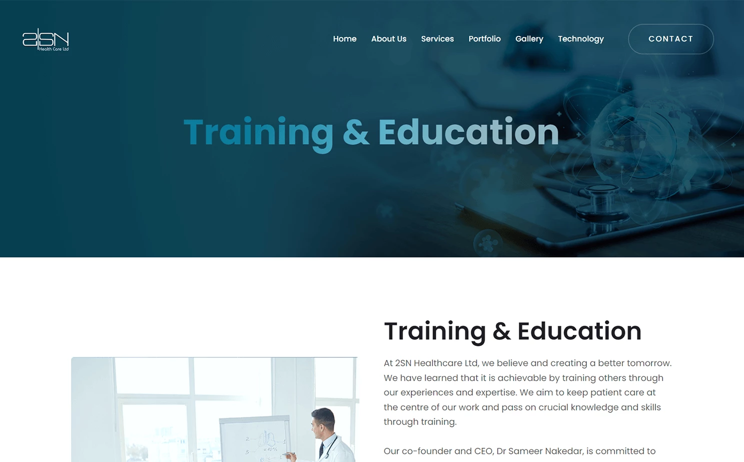 Doctor Personal Presentation app — Training & Education