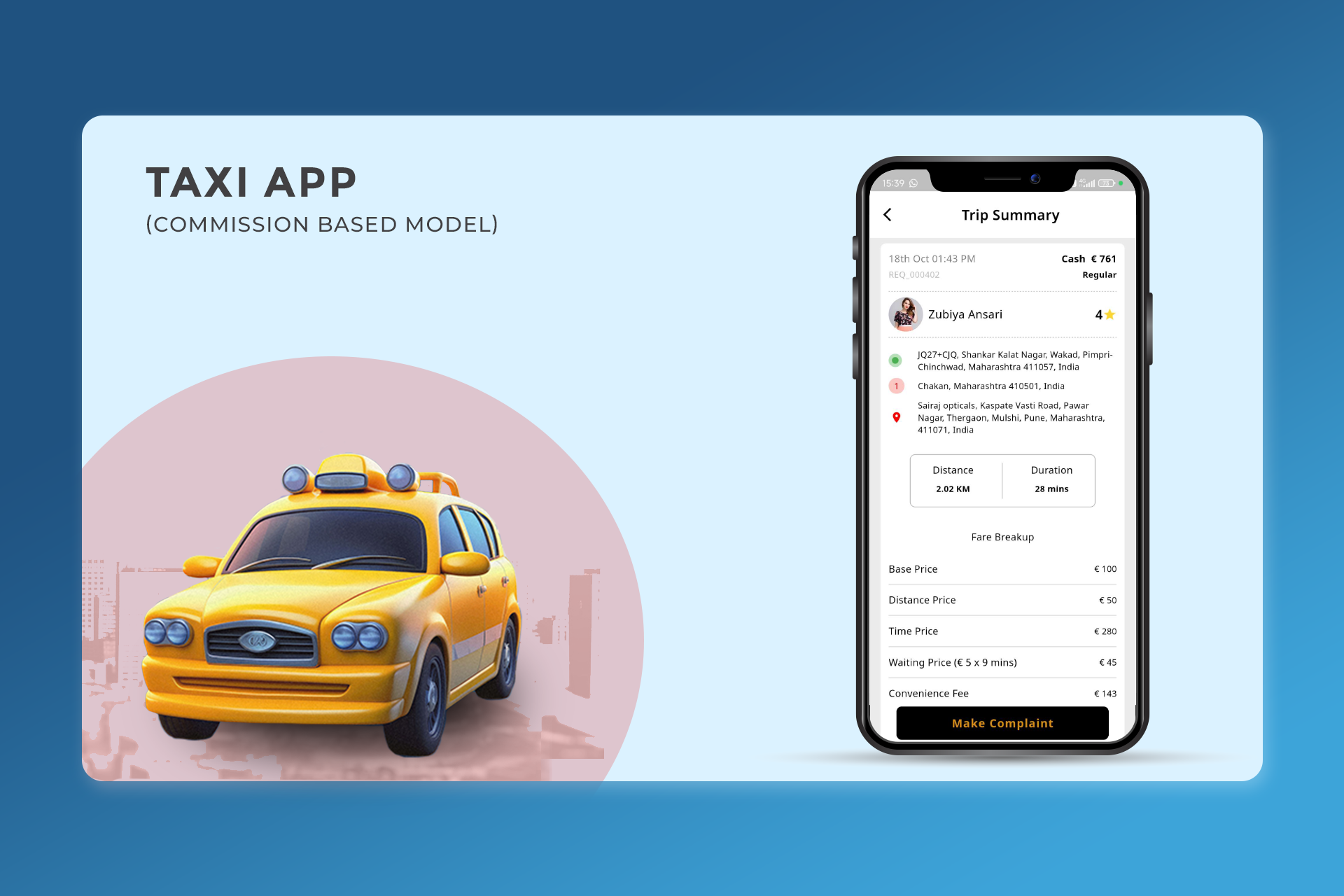 taxi app portfolio