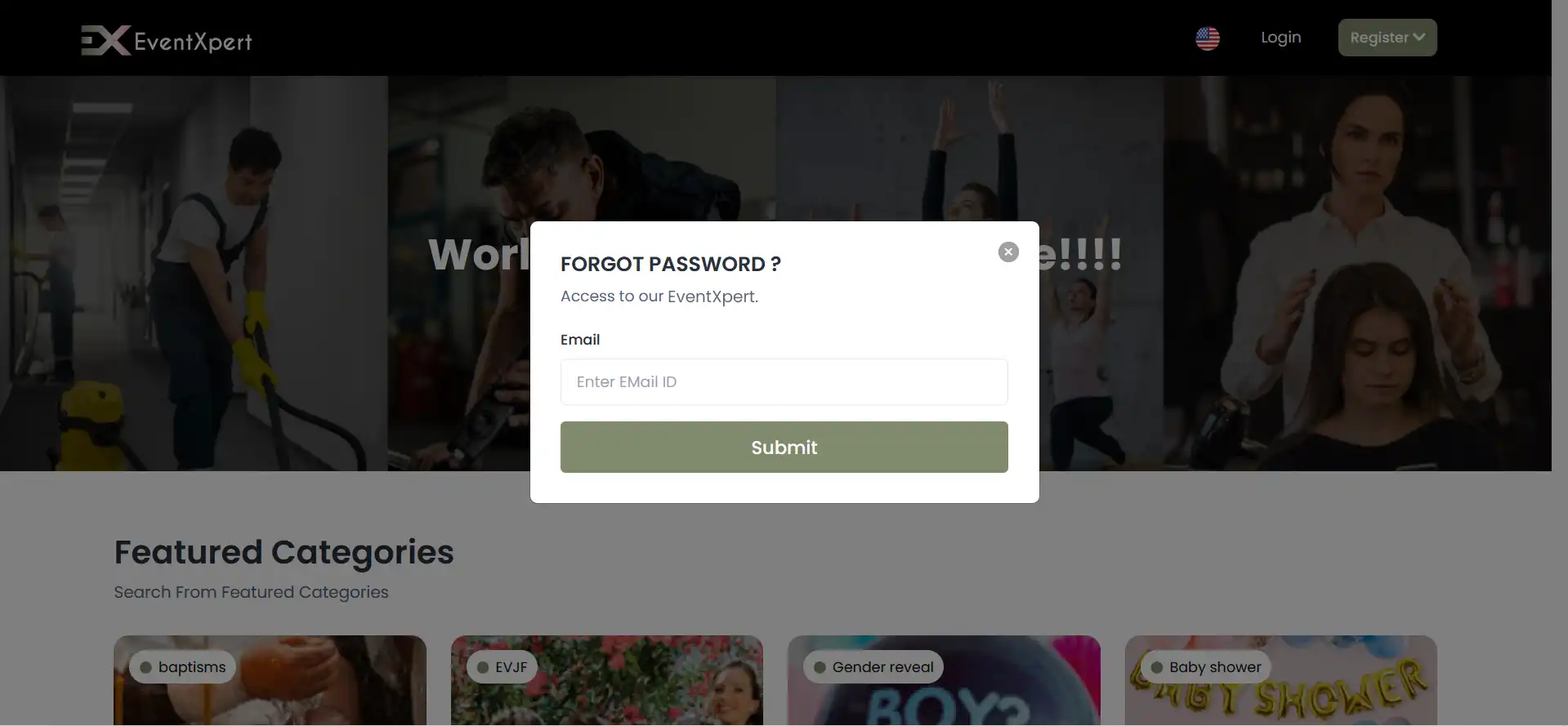 Service providers — Forgot Password