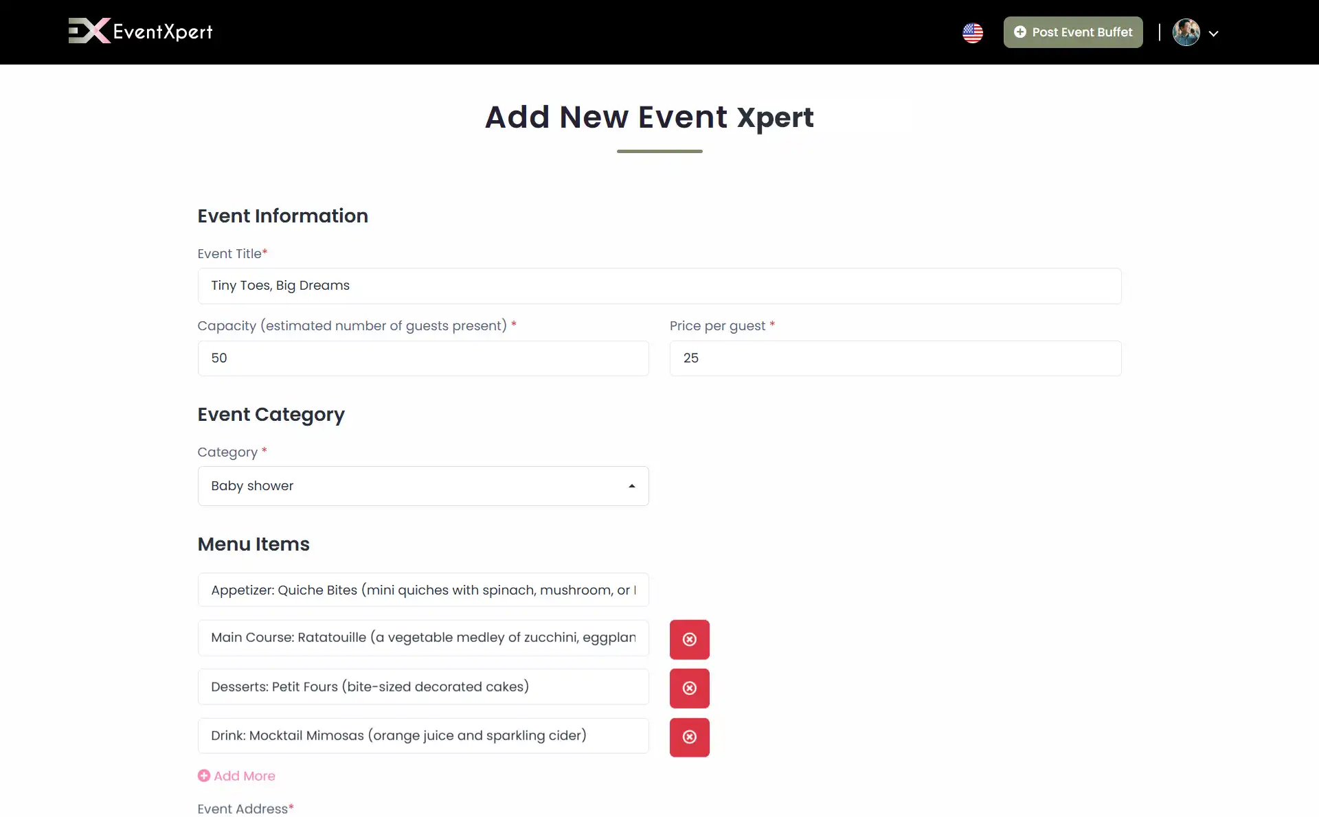 Service providers — Add New Event Expert