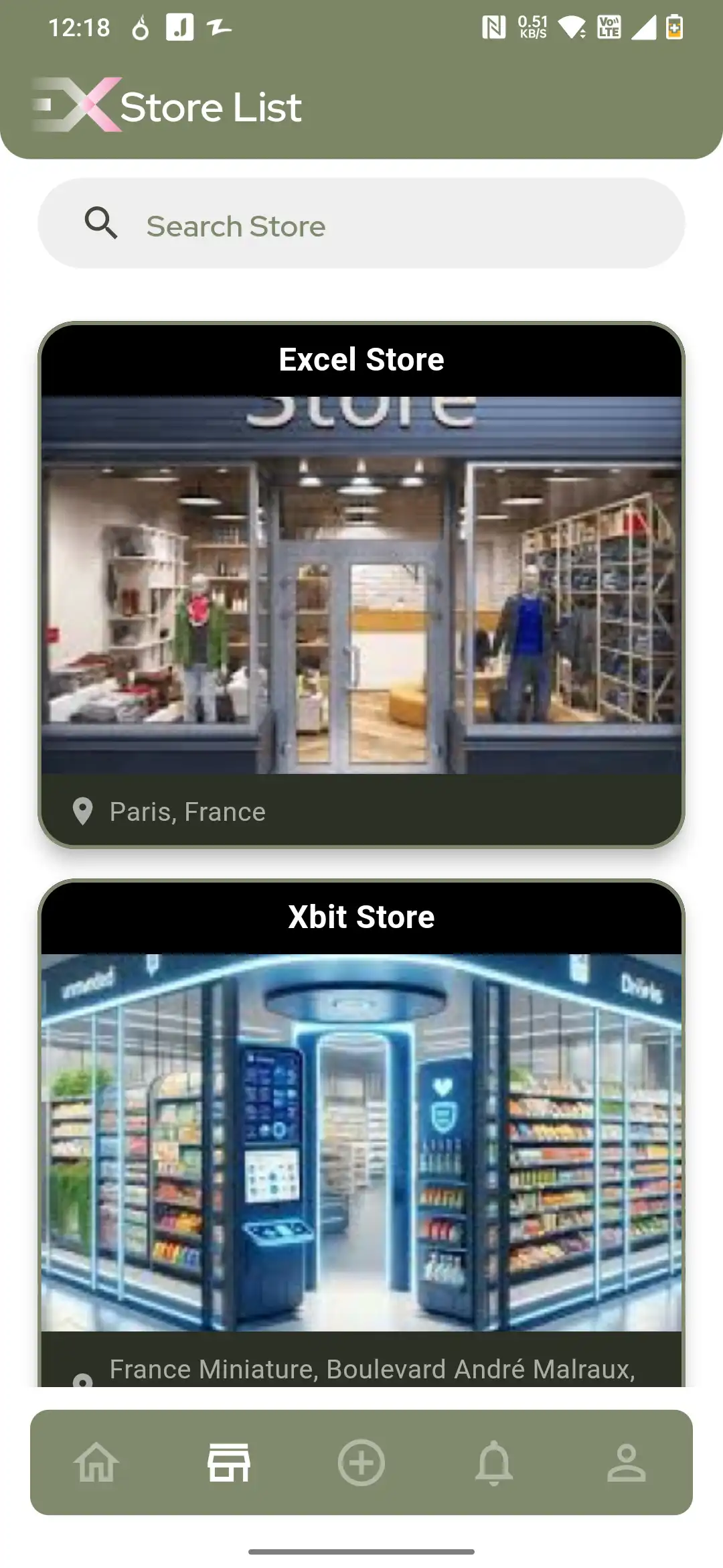 Customers App — Store List