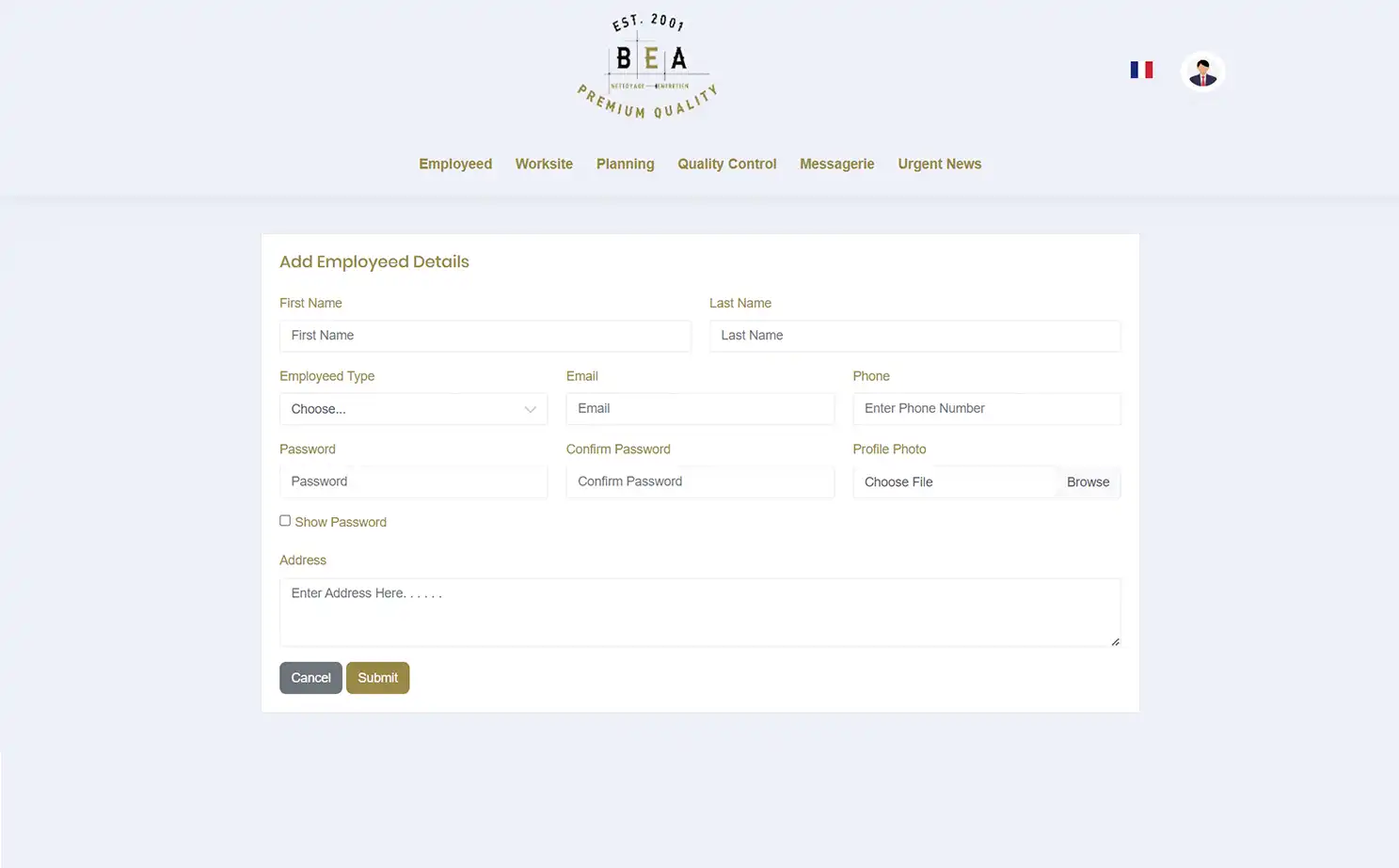 Home Cleaning Services web — Add Cleaner