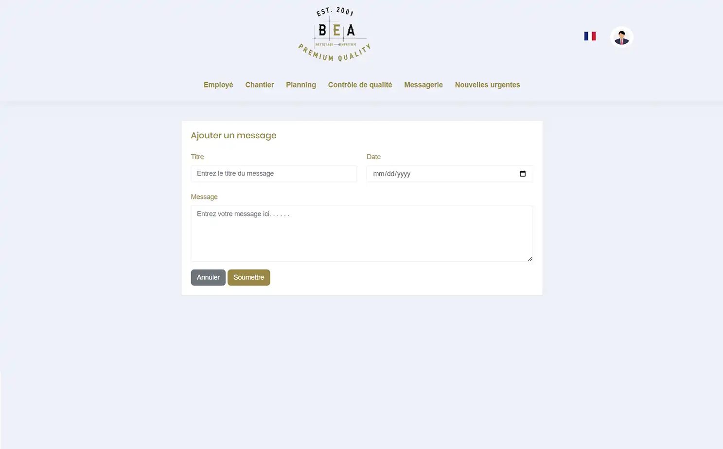 Home Cleaning Services web — Send Message