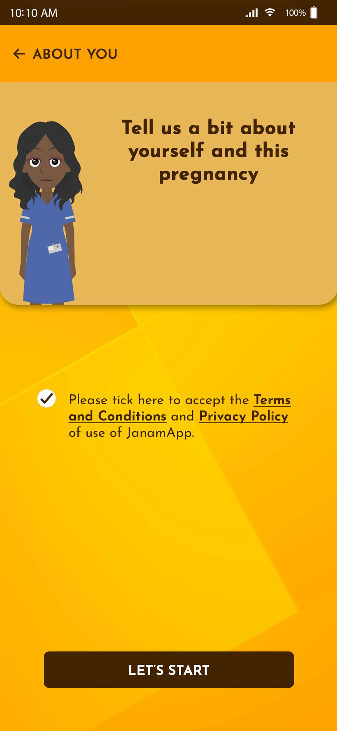 Pregnancy Management App app — About You