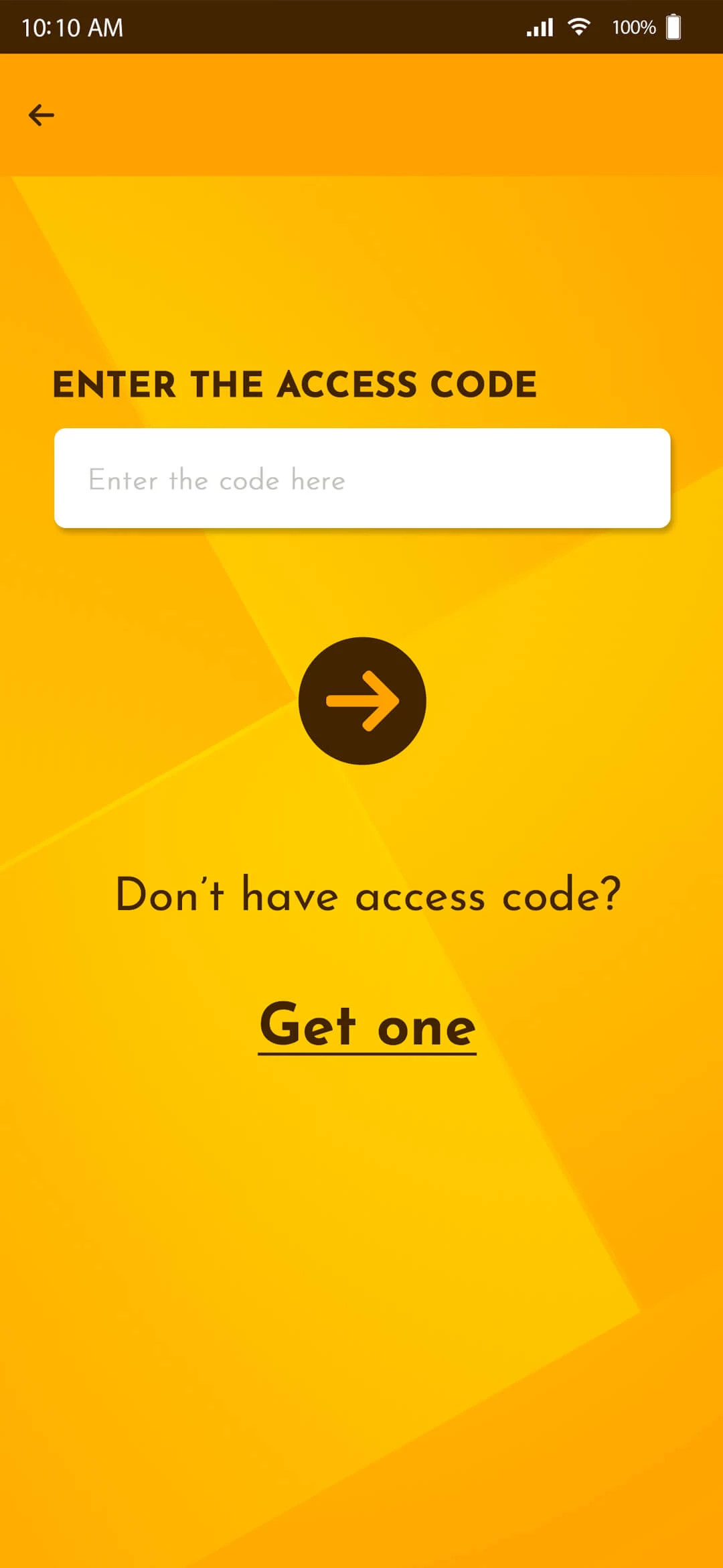 Pregnancy Management App app — Enter Access Code