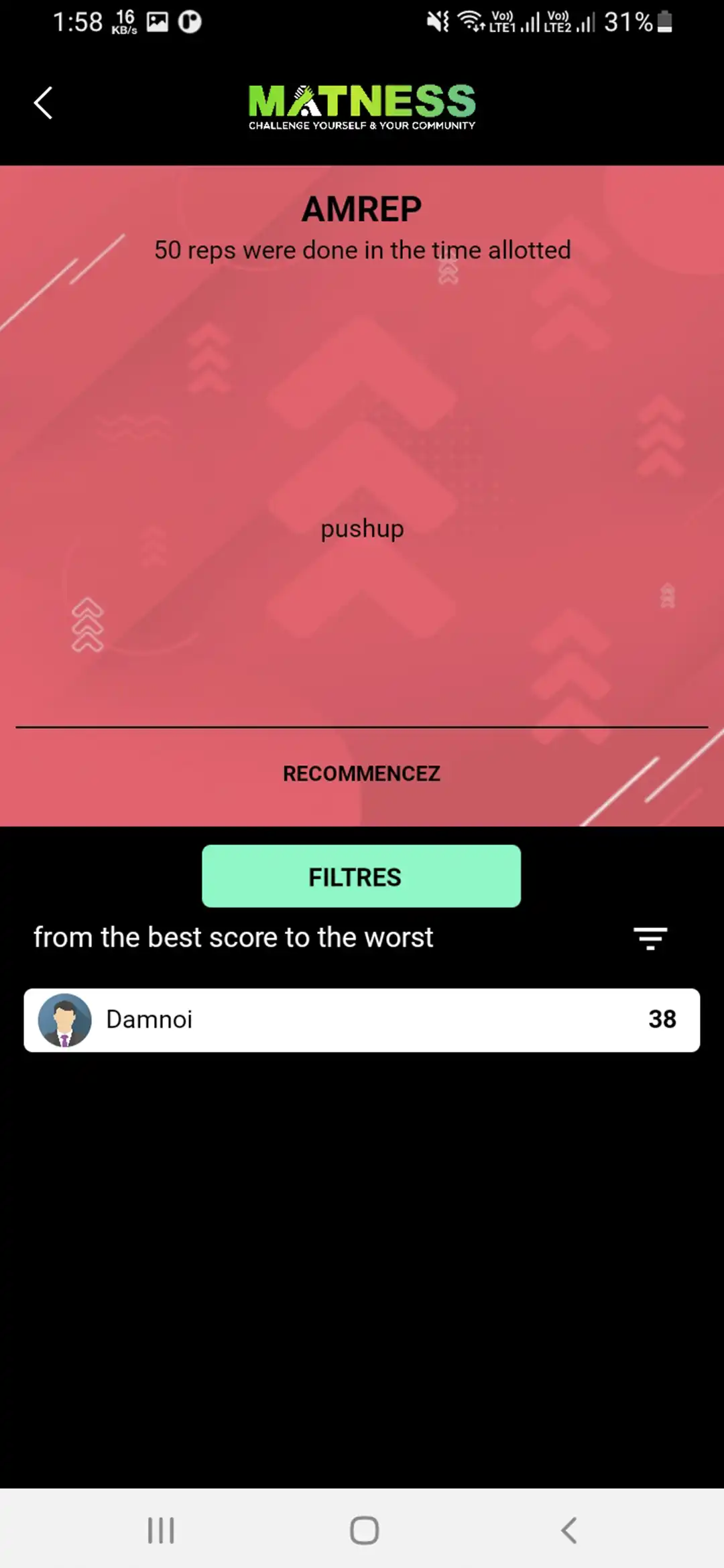 matness user — Create Exercise Challange 2