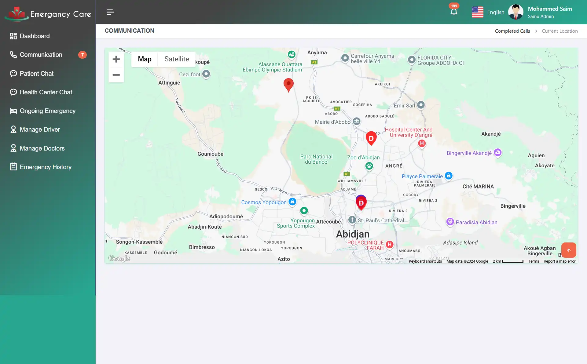 SAMU Web — Patient Location