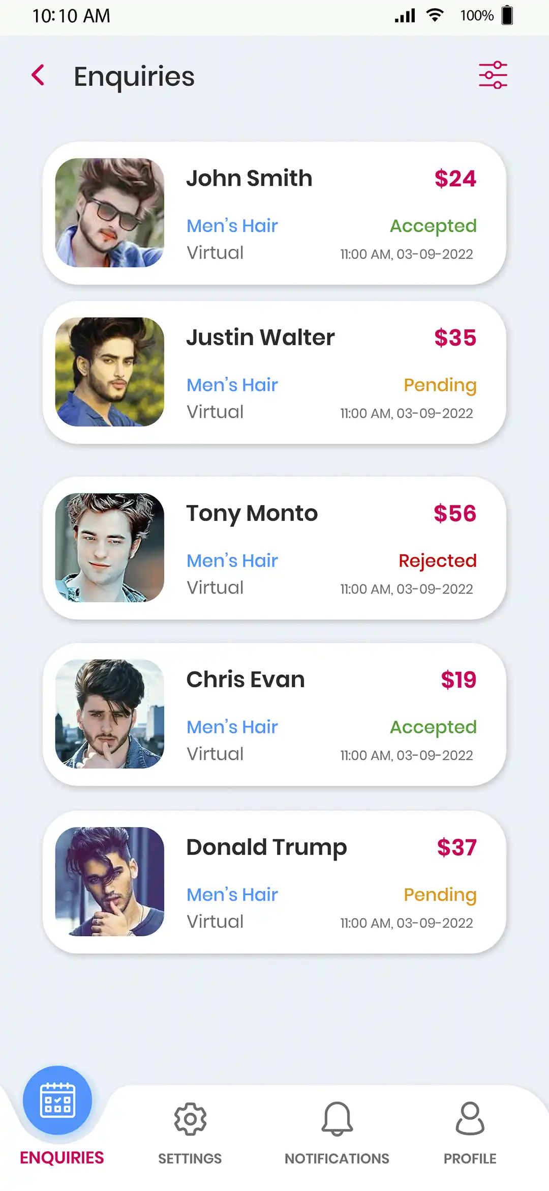 Market Place — service provider — Enquiries