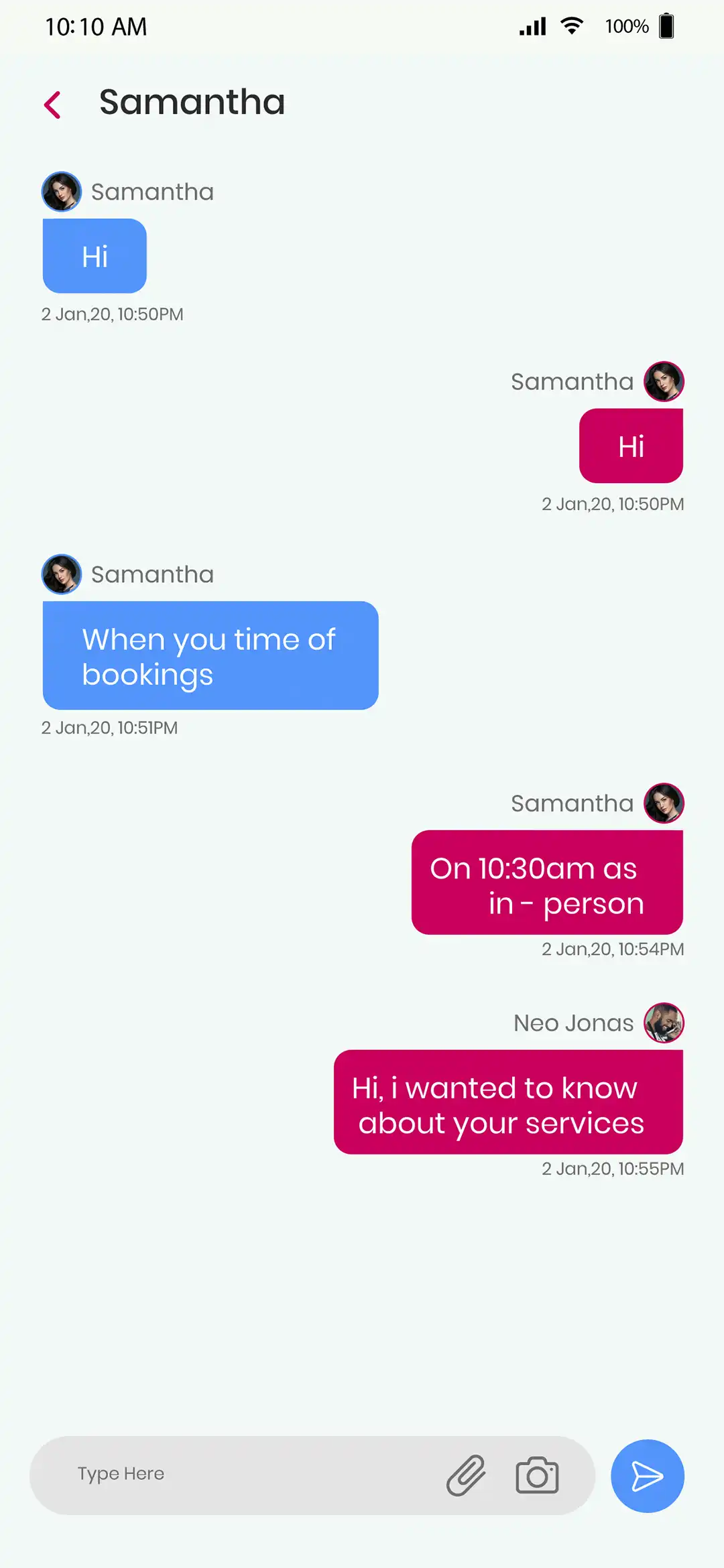 Market Place — service provider — Messages