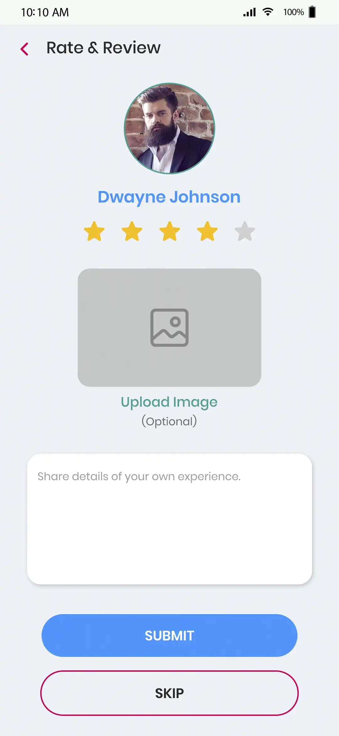 Market Place — user — Review & Rating