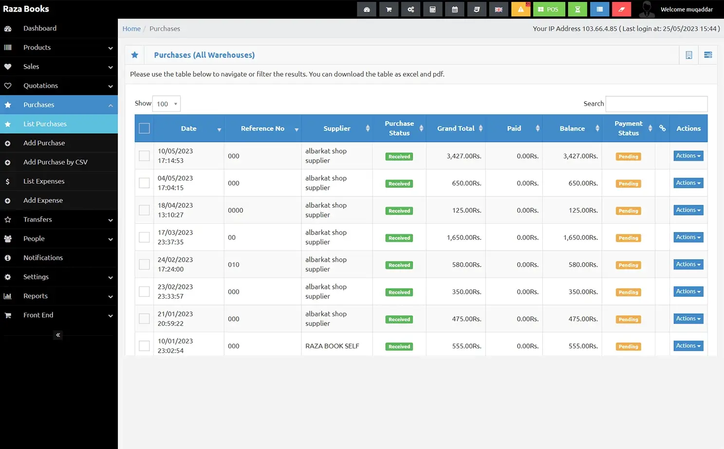 Online book admin — List Purchase