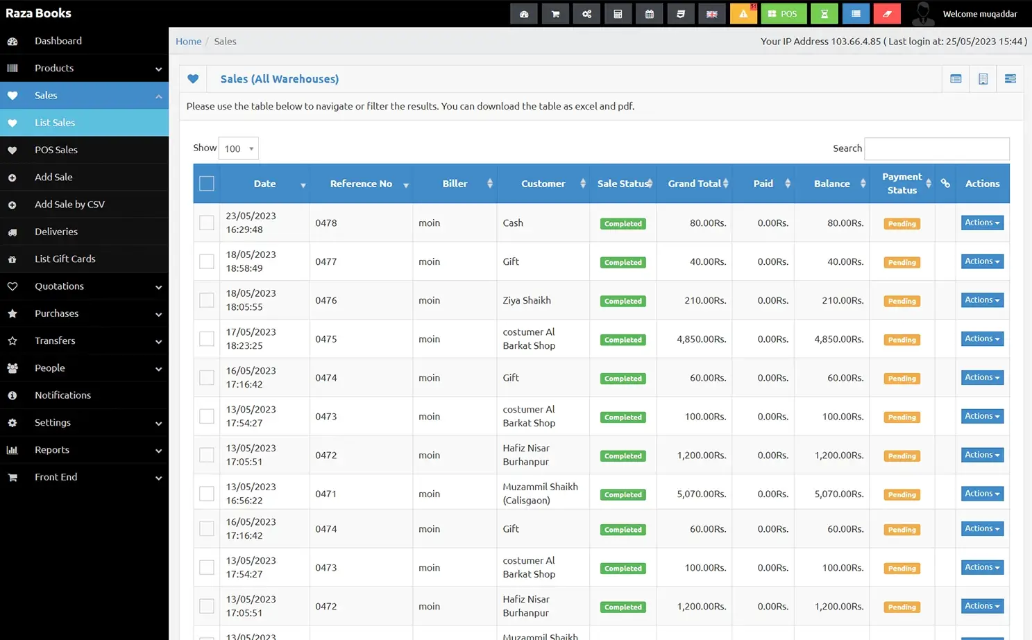 Online book admin — List Sales
