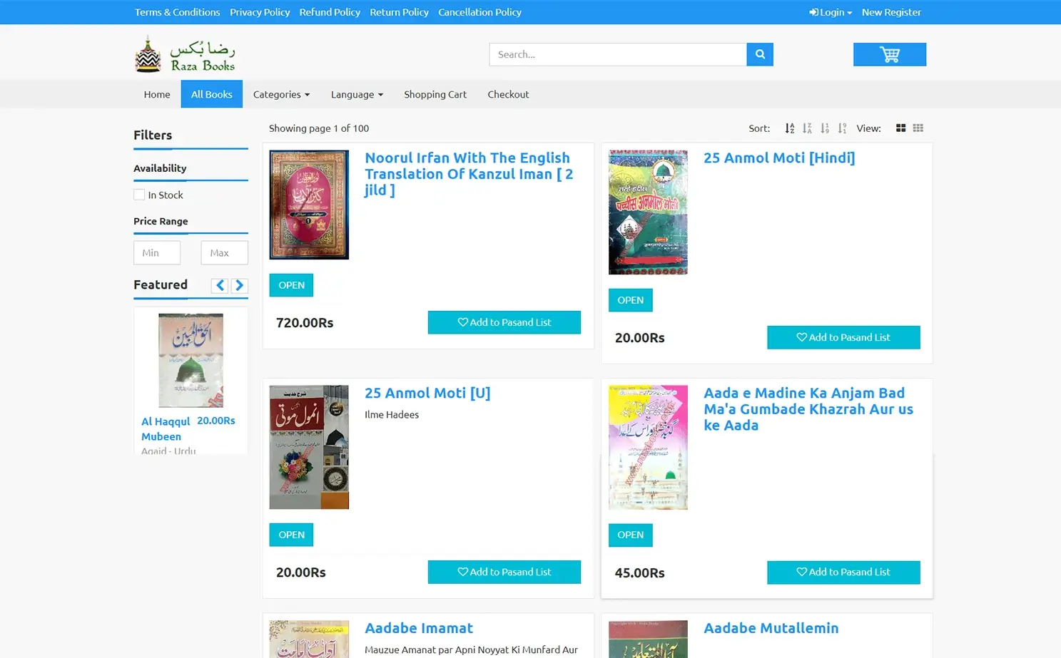 Online book user — All Books