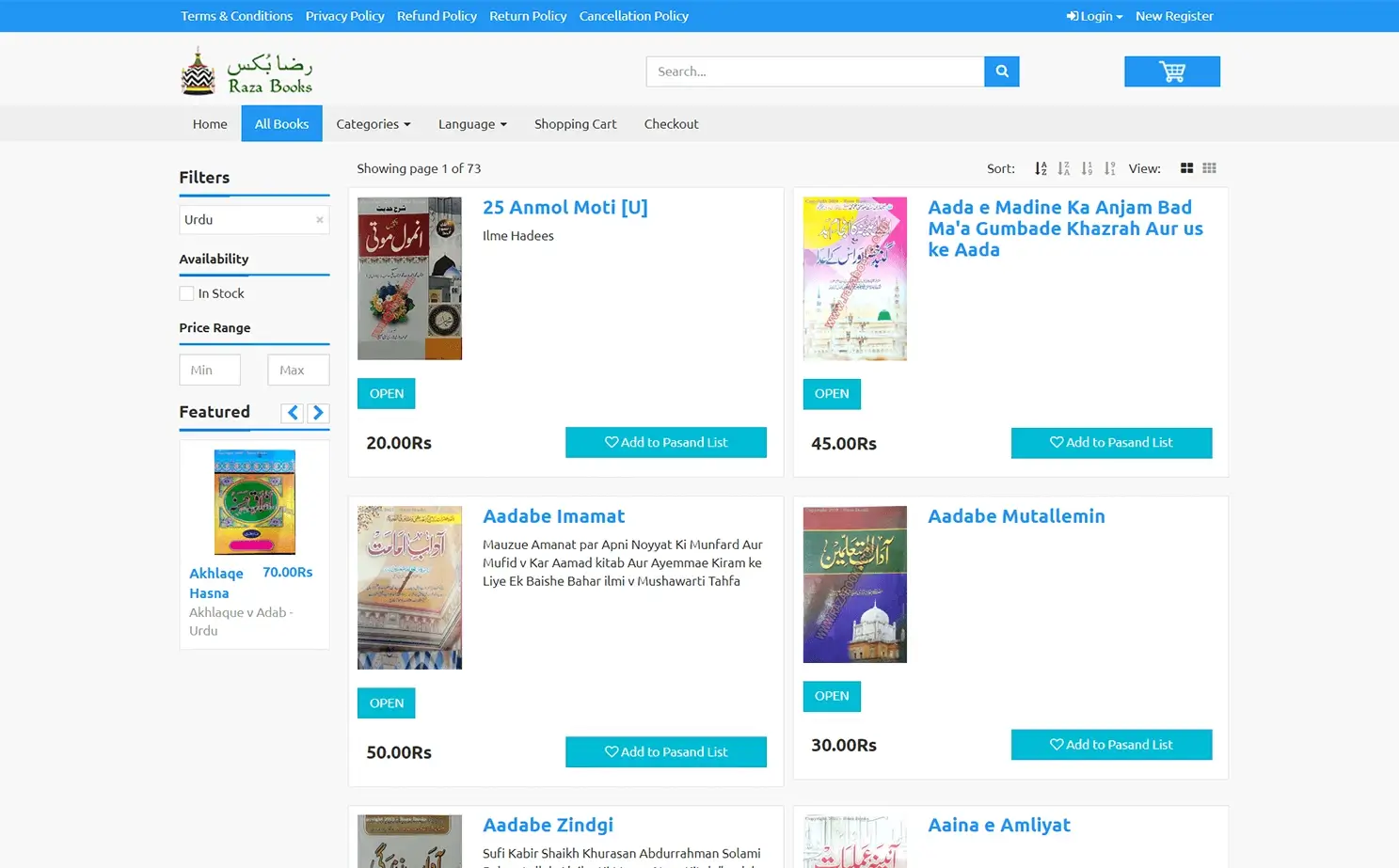 Online book user — Books With Language Filter