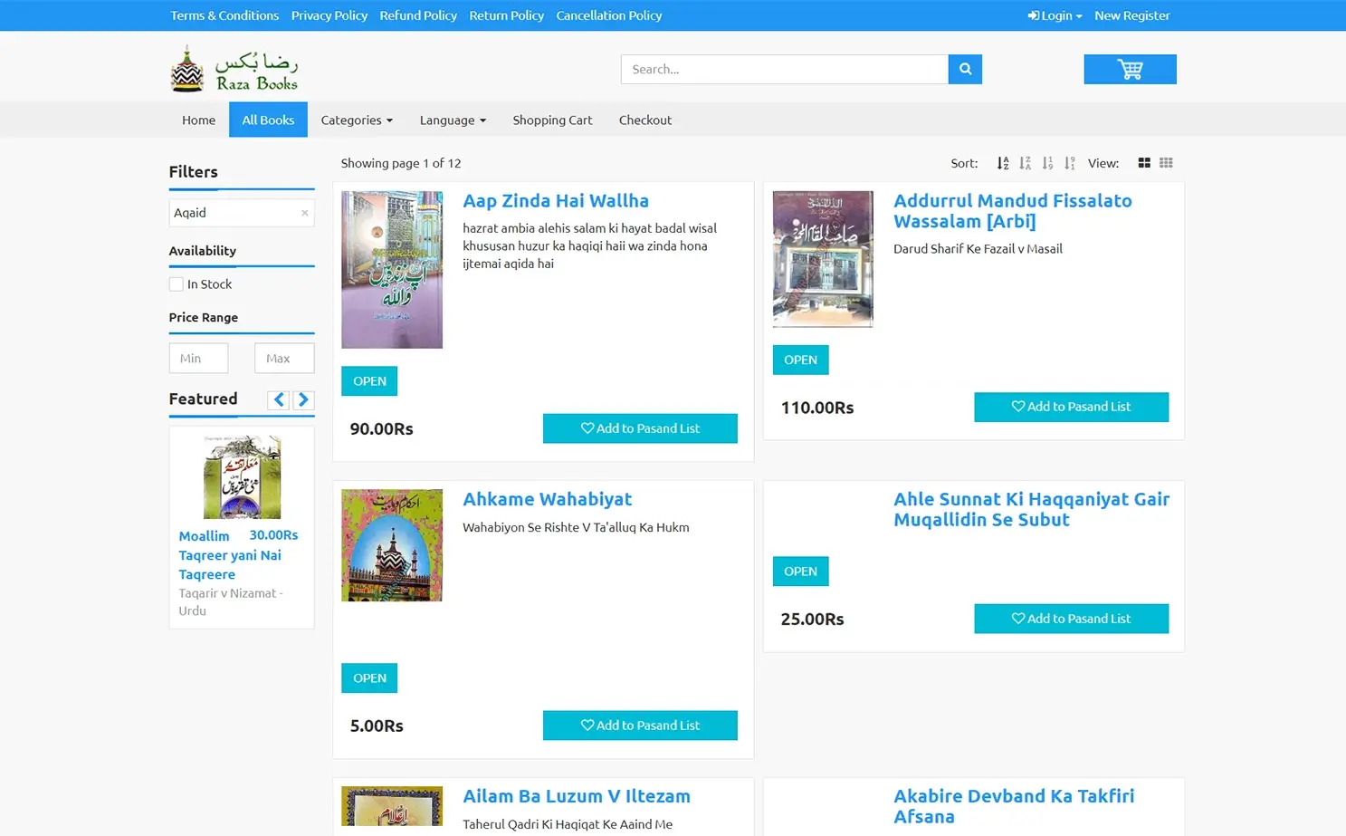 Online book user — Books With Filter