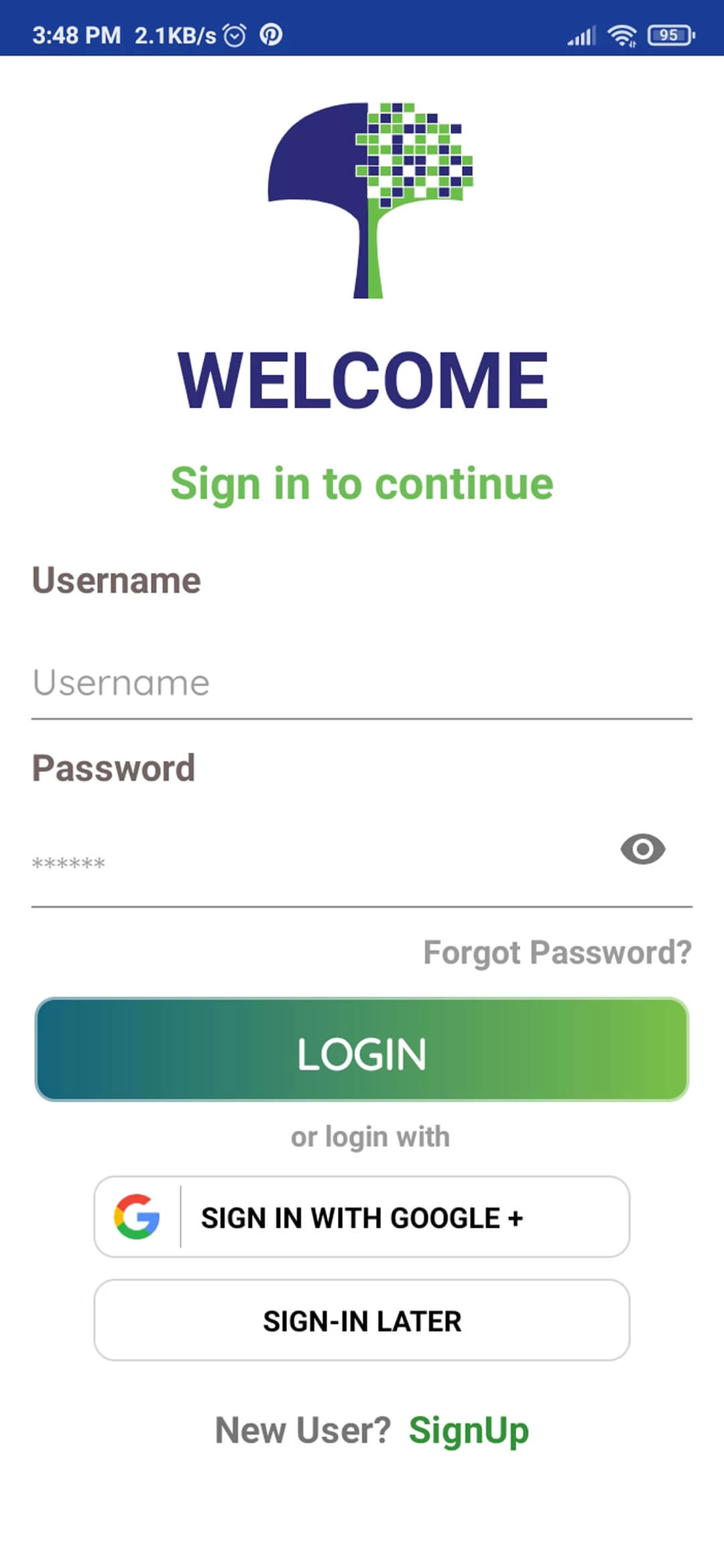 Online Shop app — Login