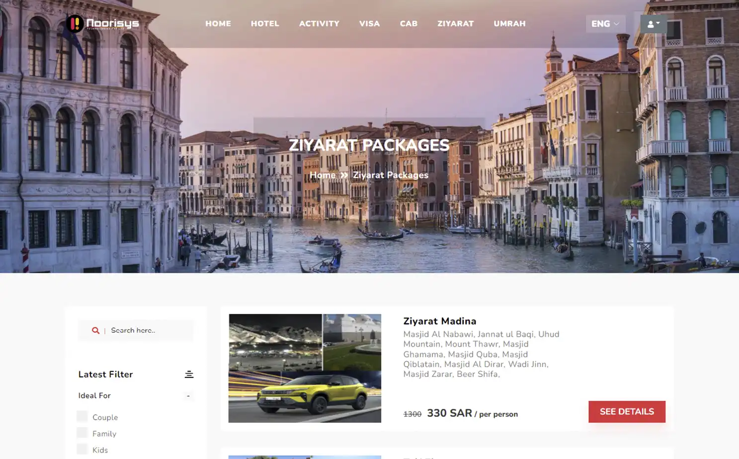 Online Travel Agency — user — Ziyarat