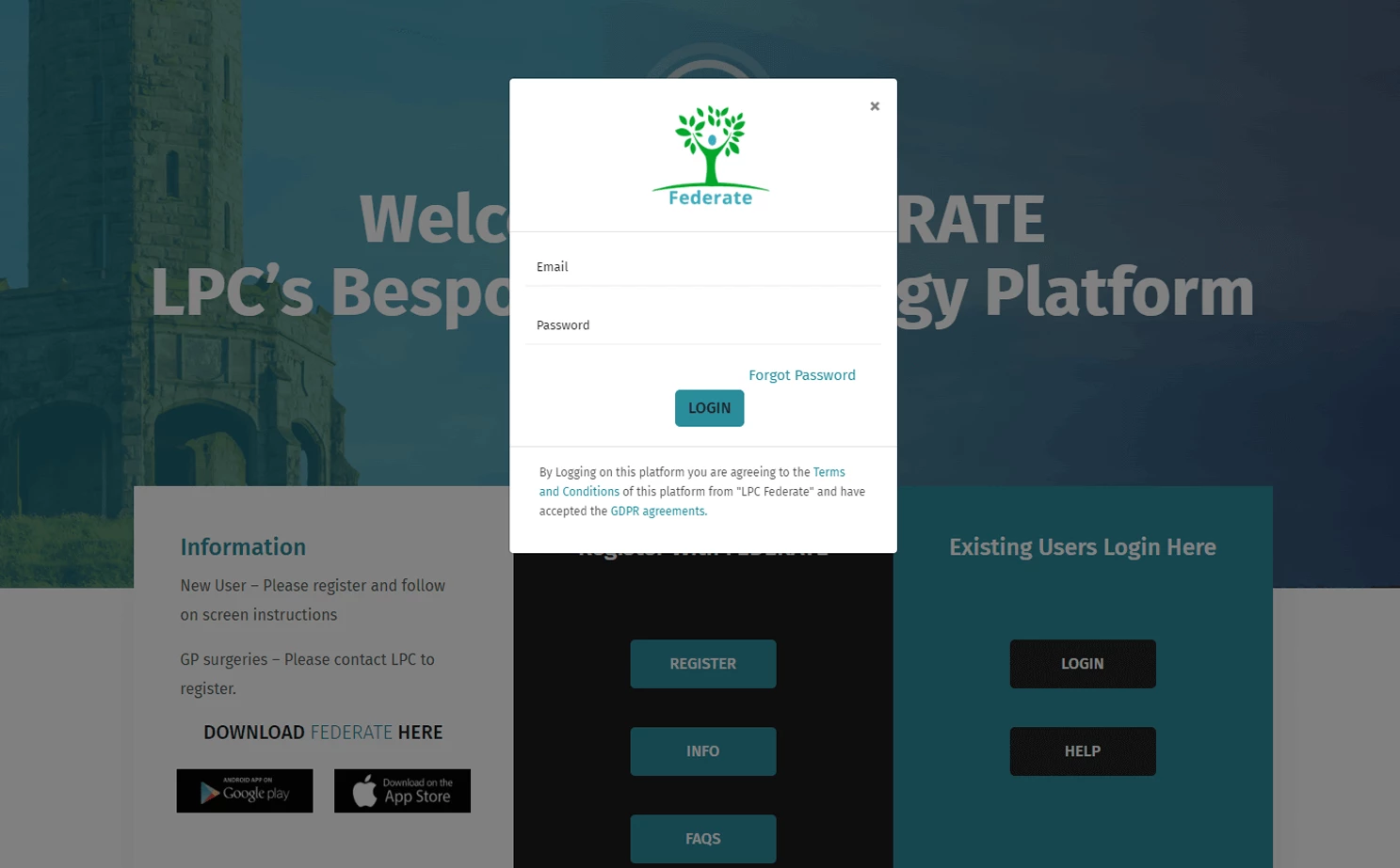 Primary care admin — Login