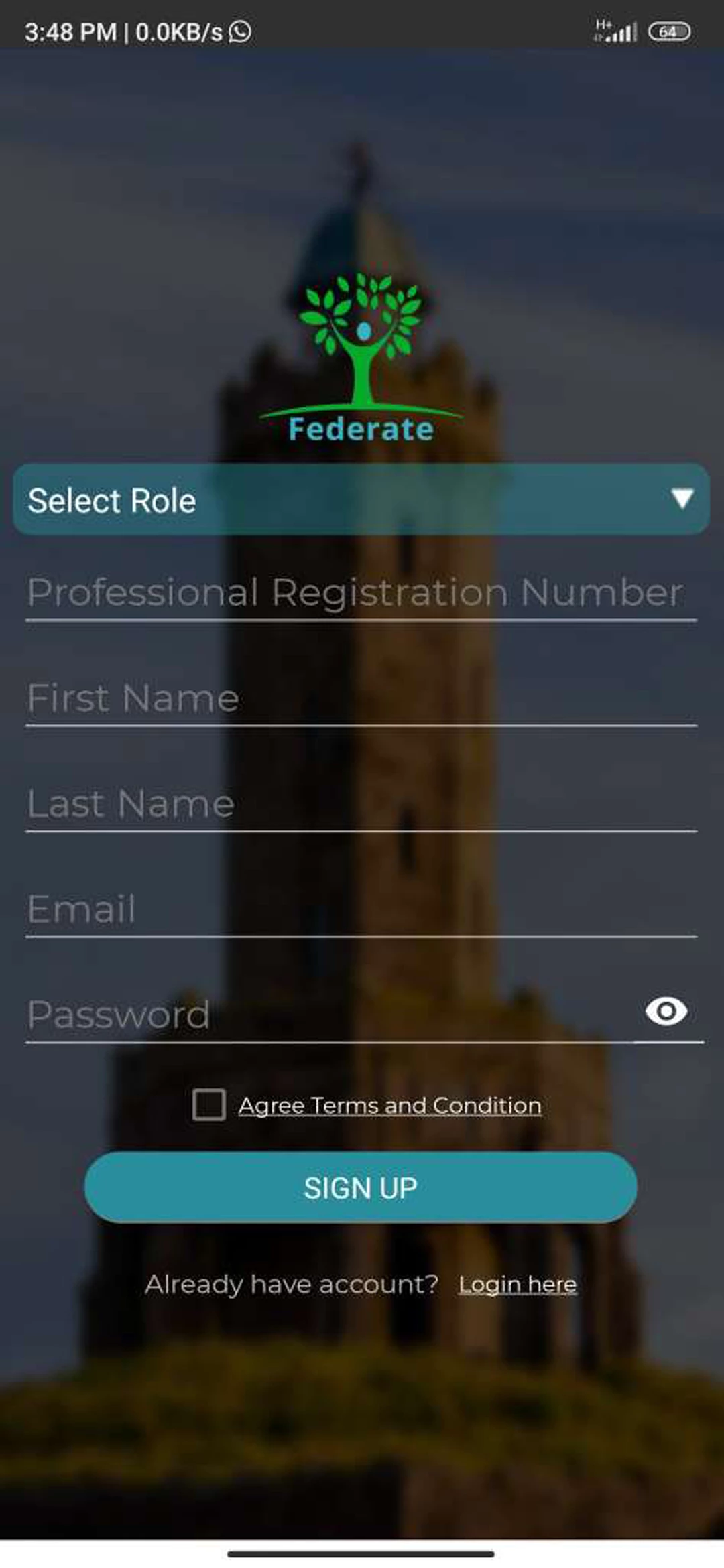 Primary care user — Signup
