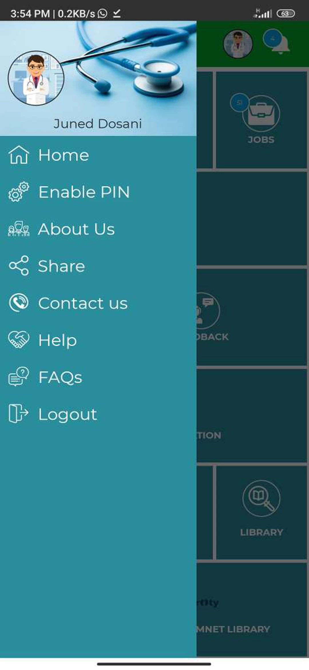 Primary care user — Sub Menu