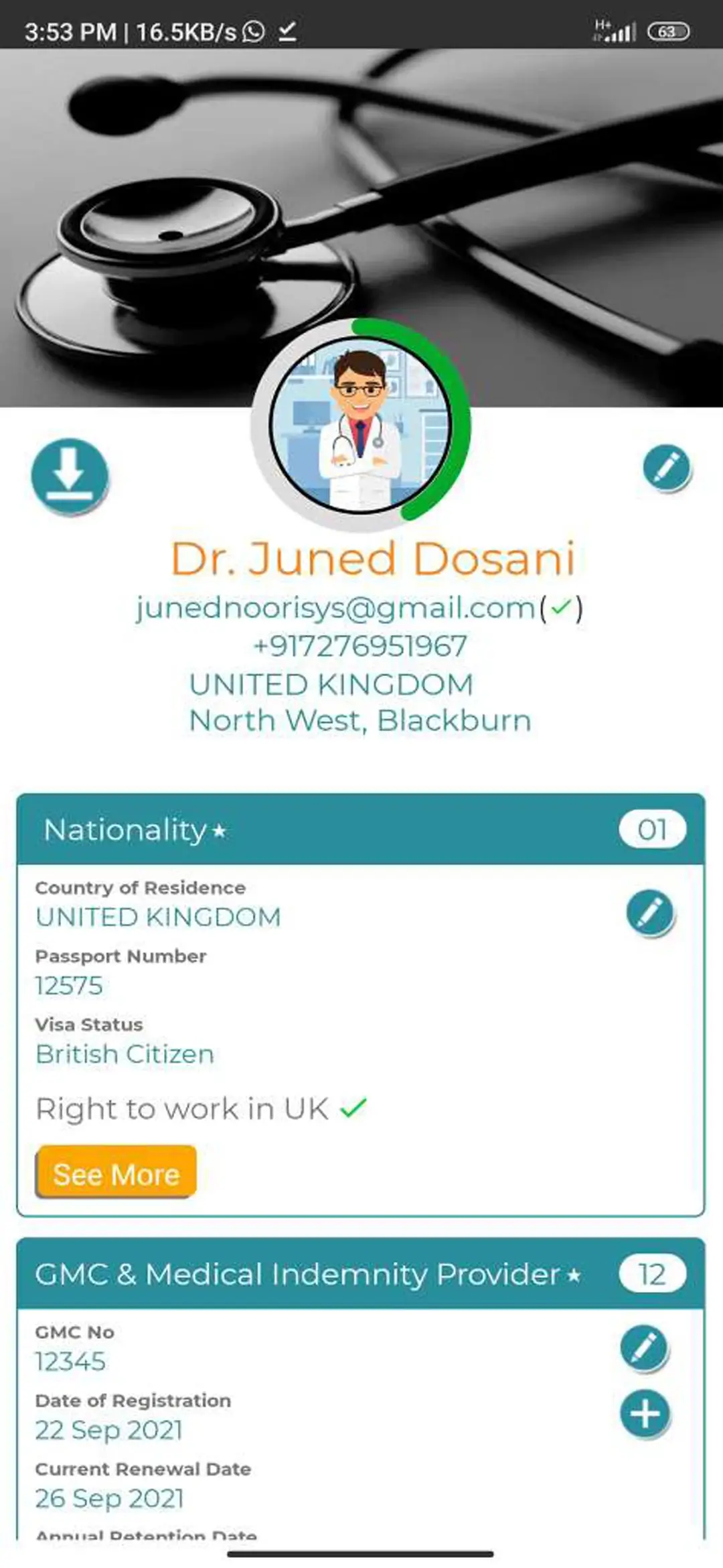 Primary care user — Doctor Profile