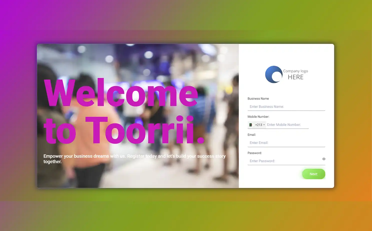 Queue Management business owner — Register