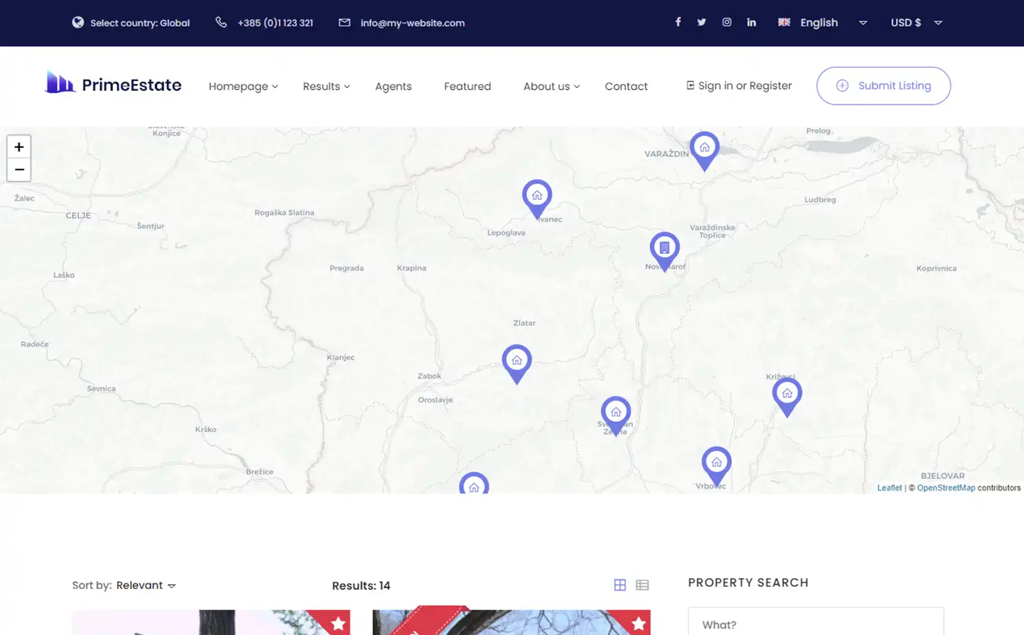 Real Estate Portal app — Result