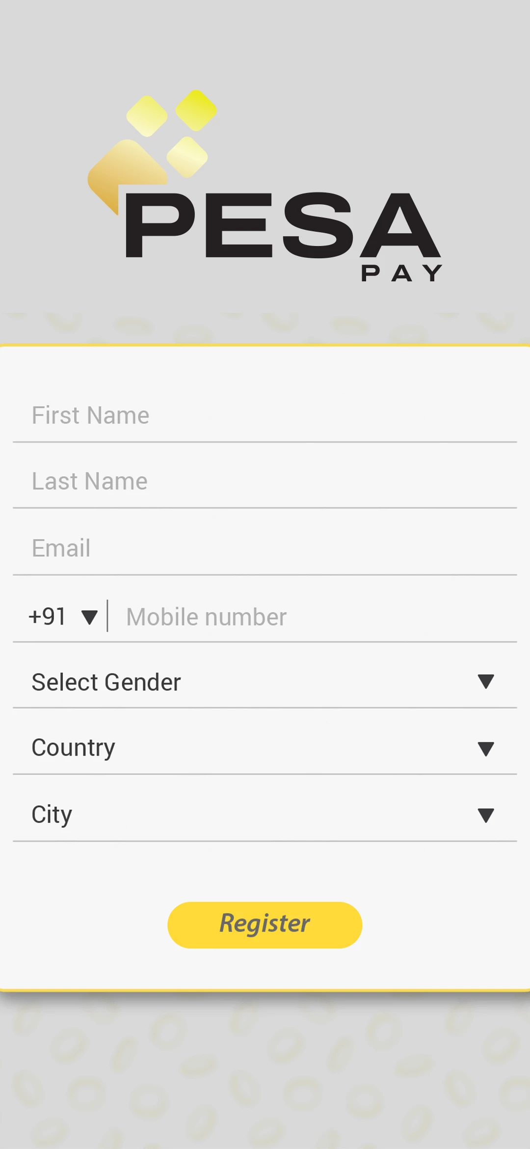 Online Payment Application — user app — Registration